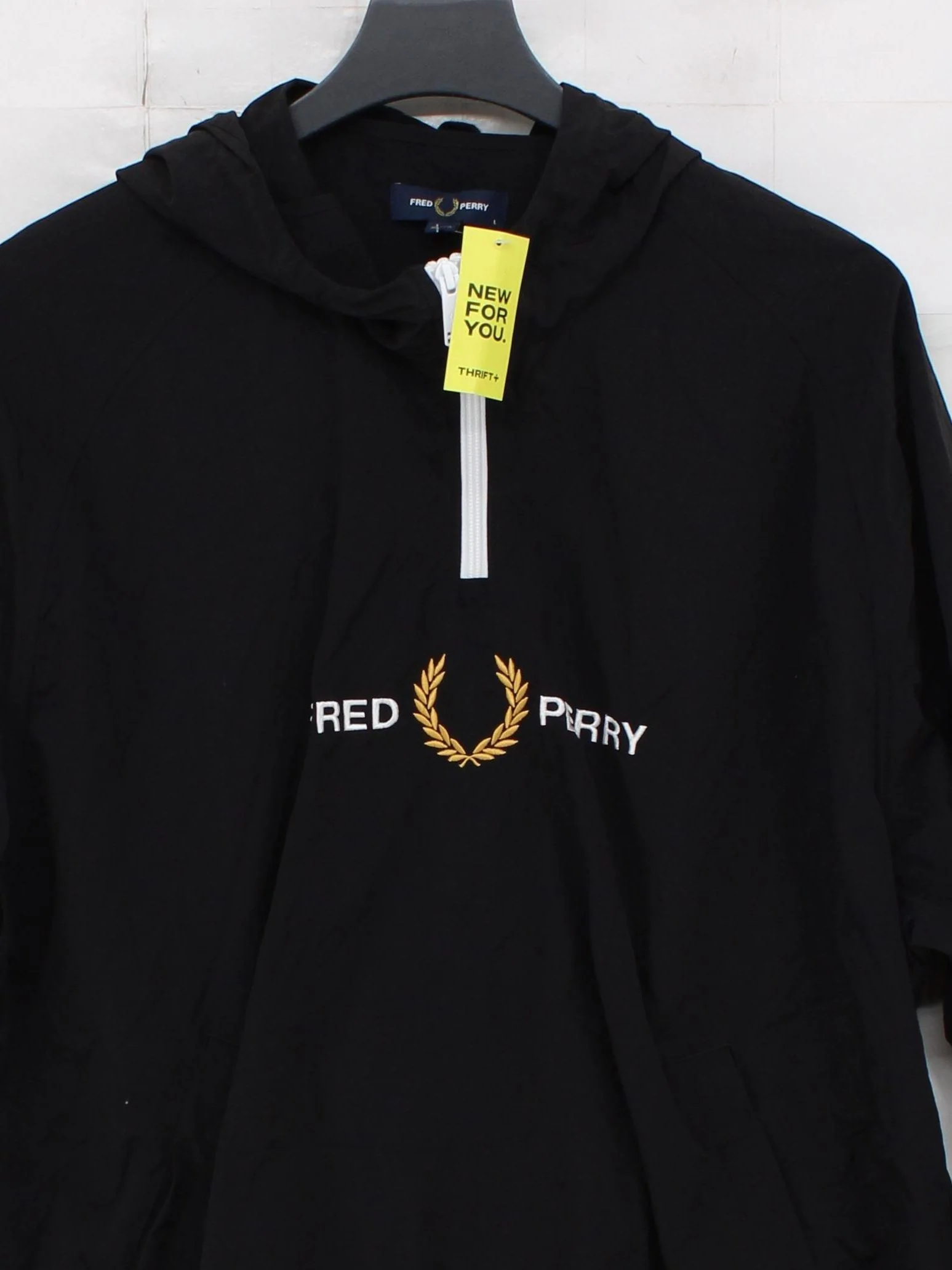 Fred Perry Men's Hoodie L Black 100% Polyamide Pullover - Image 3