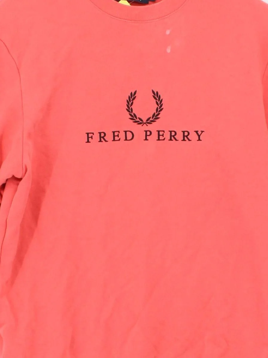 Fred Perry Men's Hoodie S Red Cotton with Elastane Pullover - Image 3