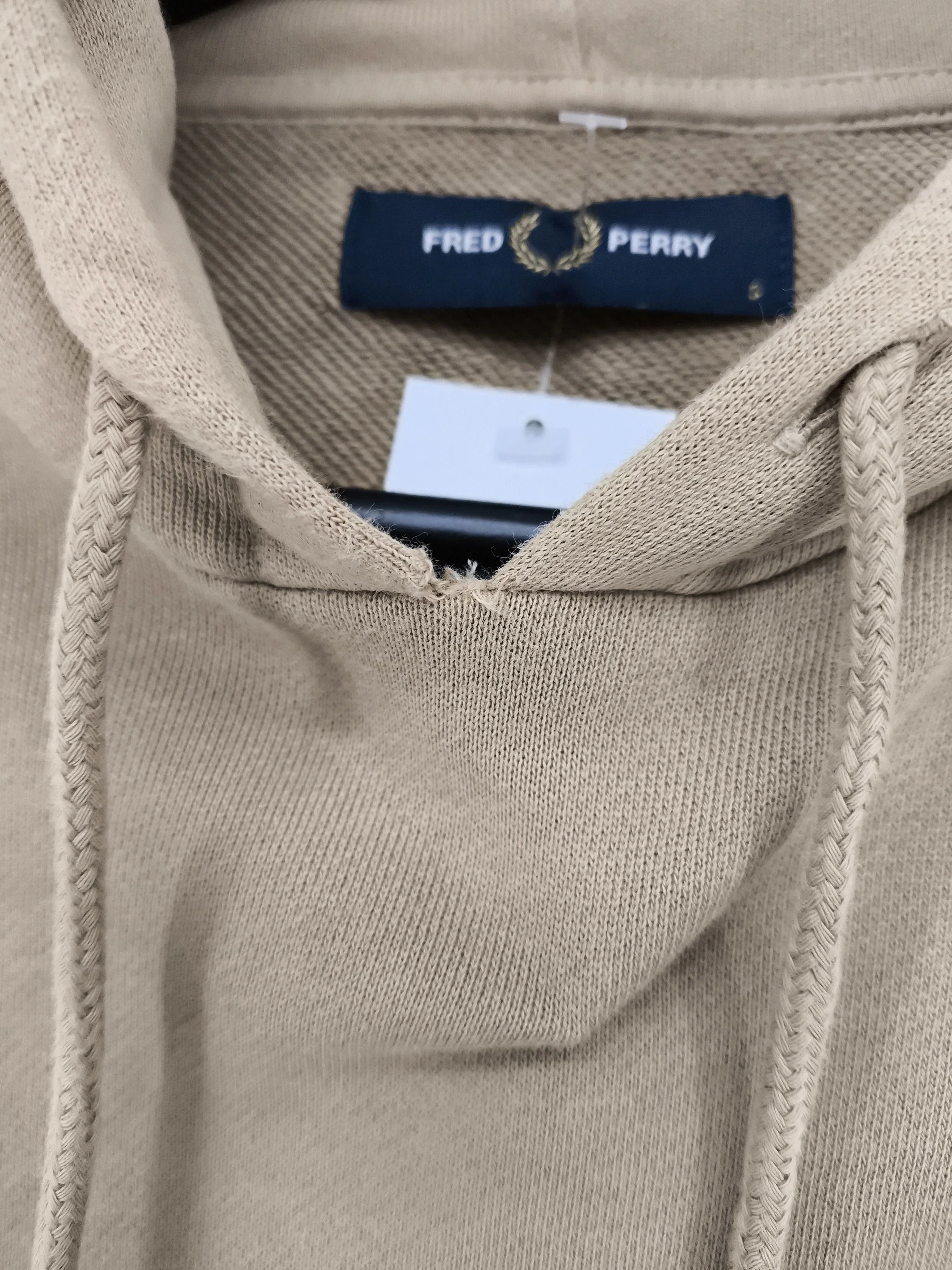 Fred Perry Men's Hoodie S Tan Graphic Cotton with Elastane Pullover - Image 6