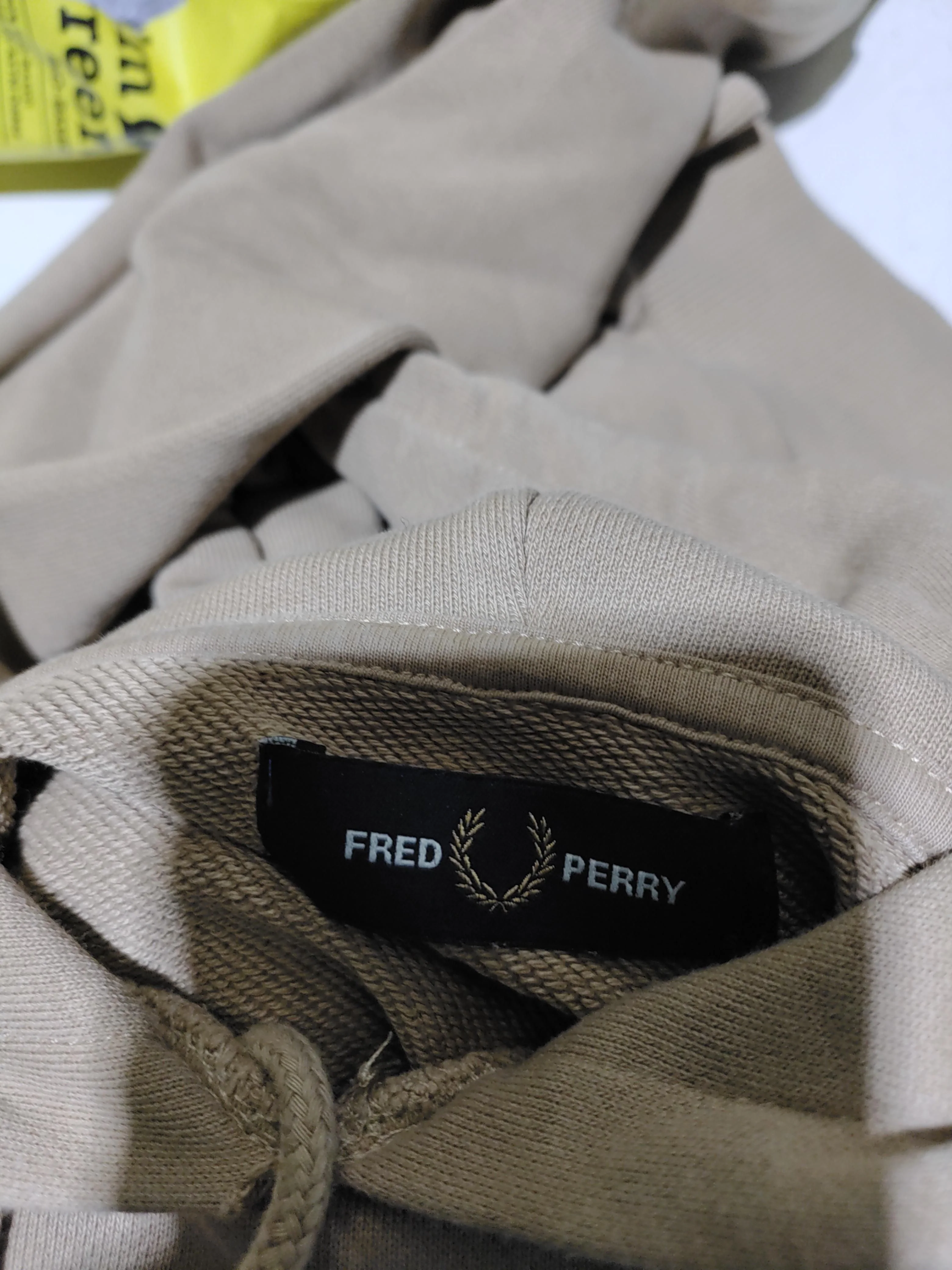 Fred Perry Men's Hoodie S Tan Graphic Cotton with Elastane Pullover - Image 7