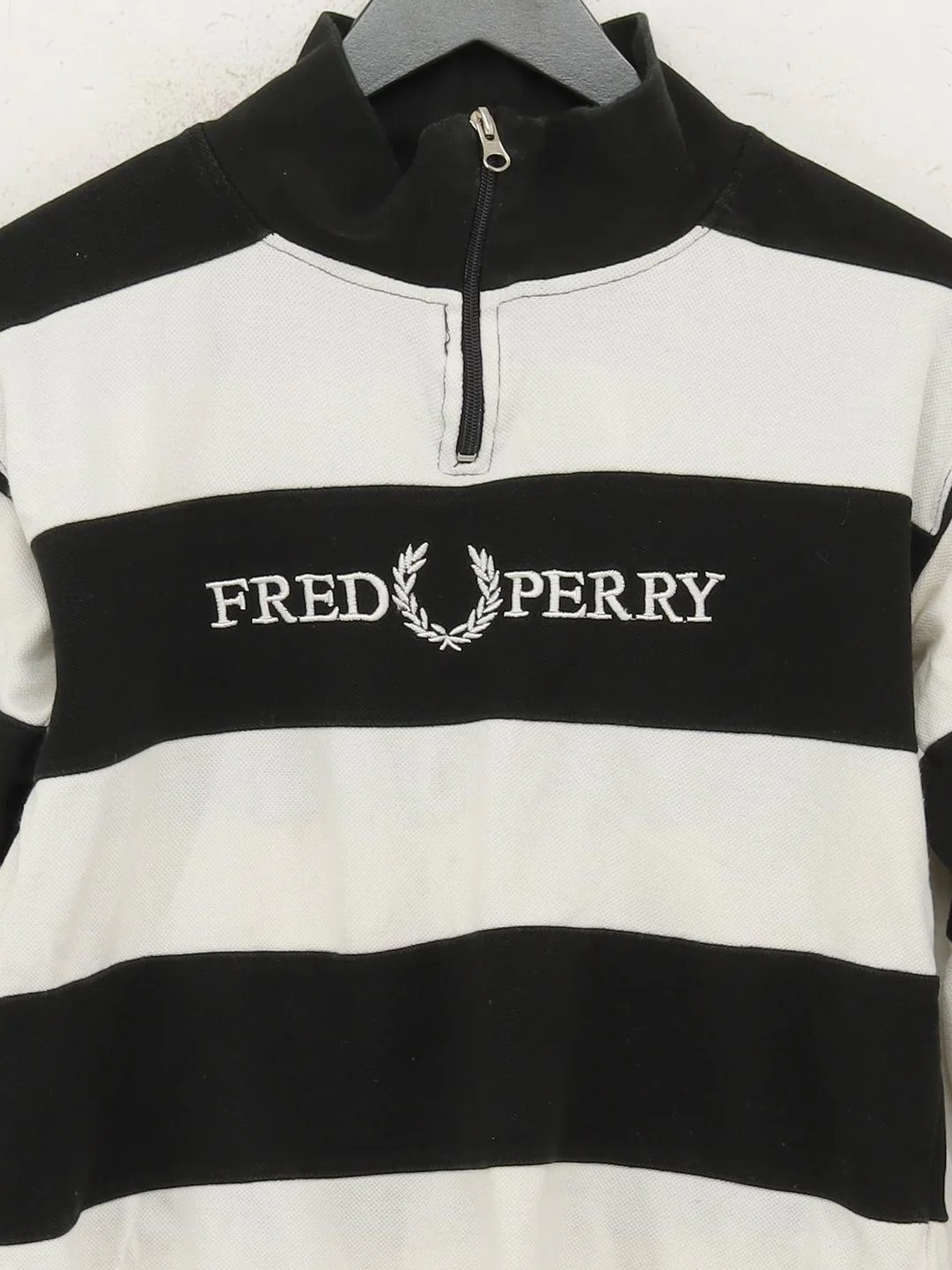 Fred Perry Men's Jumper M Multi Striped 100% Cotton Mock Neck Pullover - Image 3