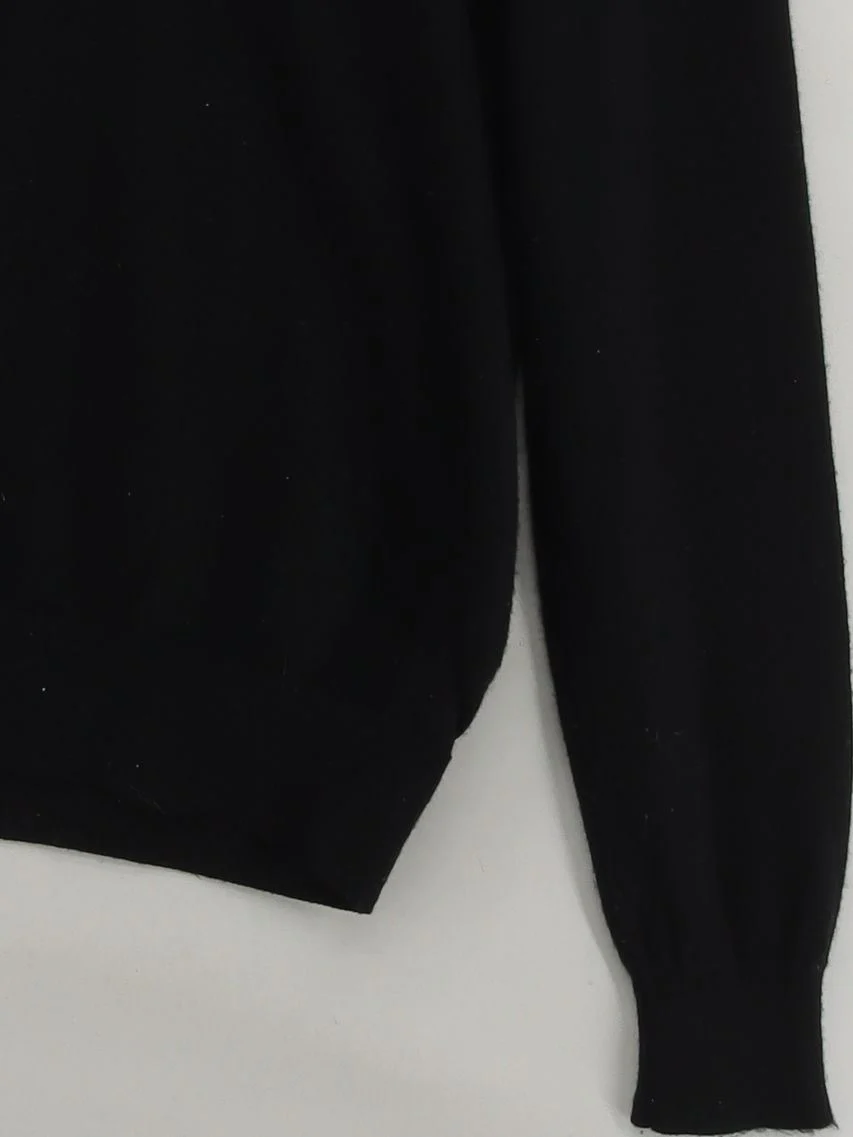 Fred Perry Men's Jumper XL Black 100% Wool Crew Neck Pullover - Image 4