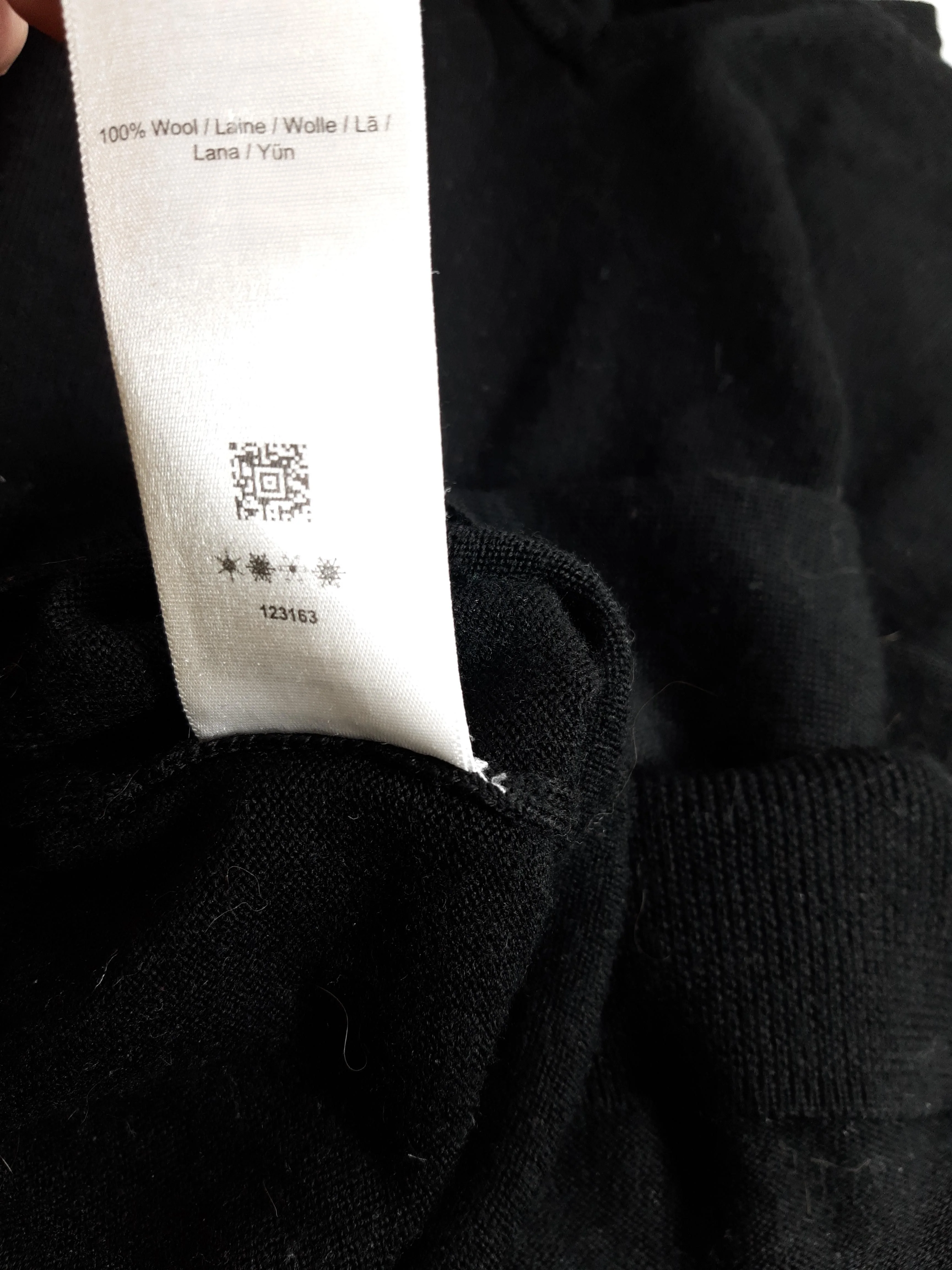Fred Perry Men's Jumper XL Black 100% Wool Crew Neck Pullover - Image 7