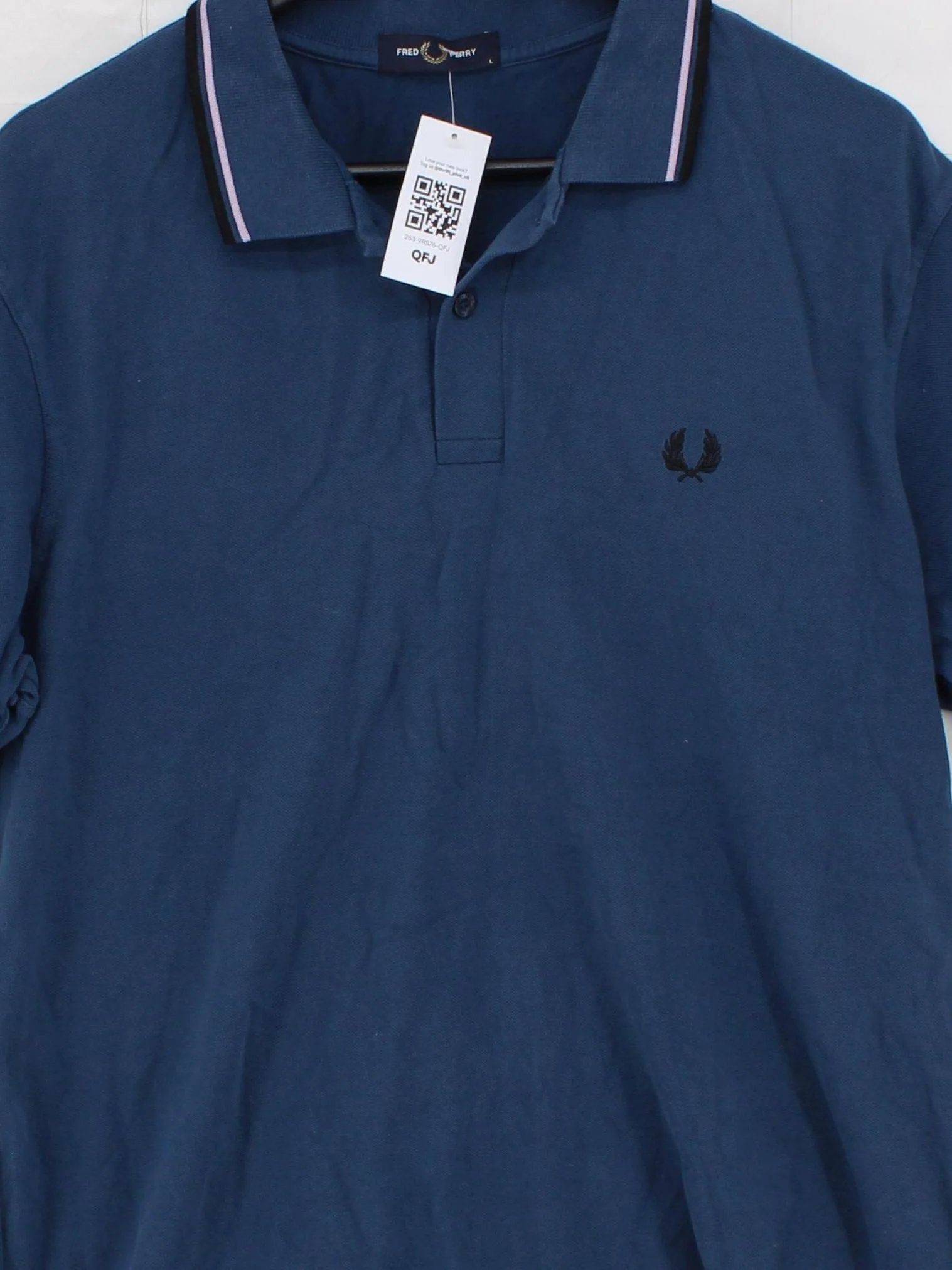 Fred Perry Men's Polo L Blue 100% Cotton Basic - Image 3
