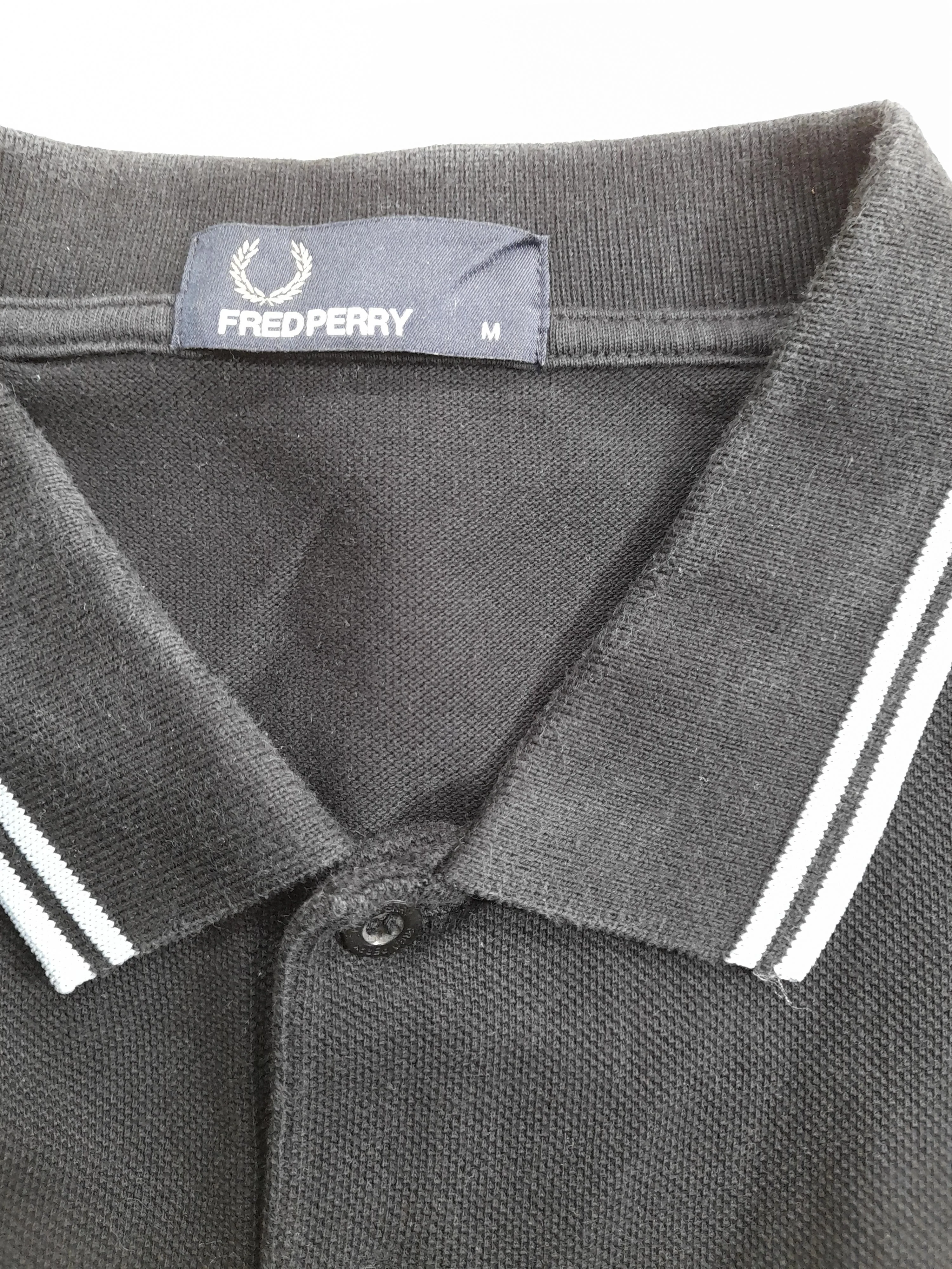 Fred Perry Men's Polo M Black 100% Cotton Basic - Image 6