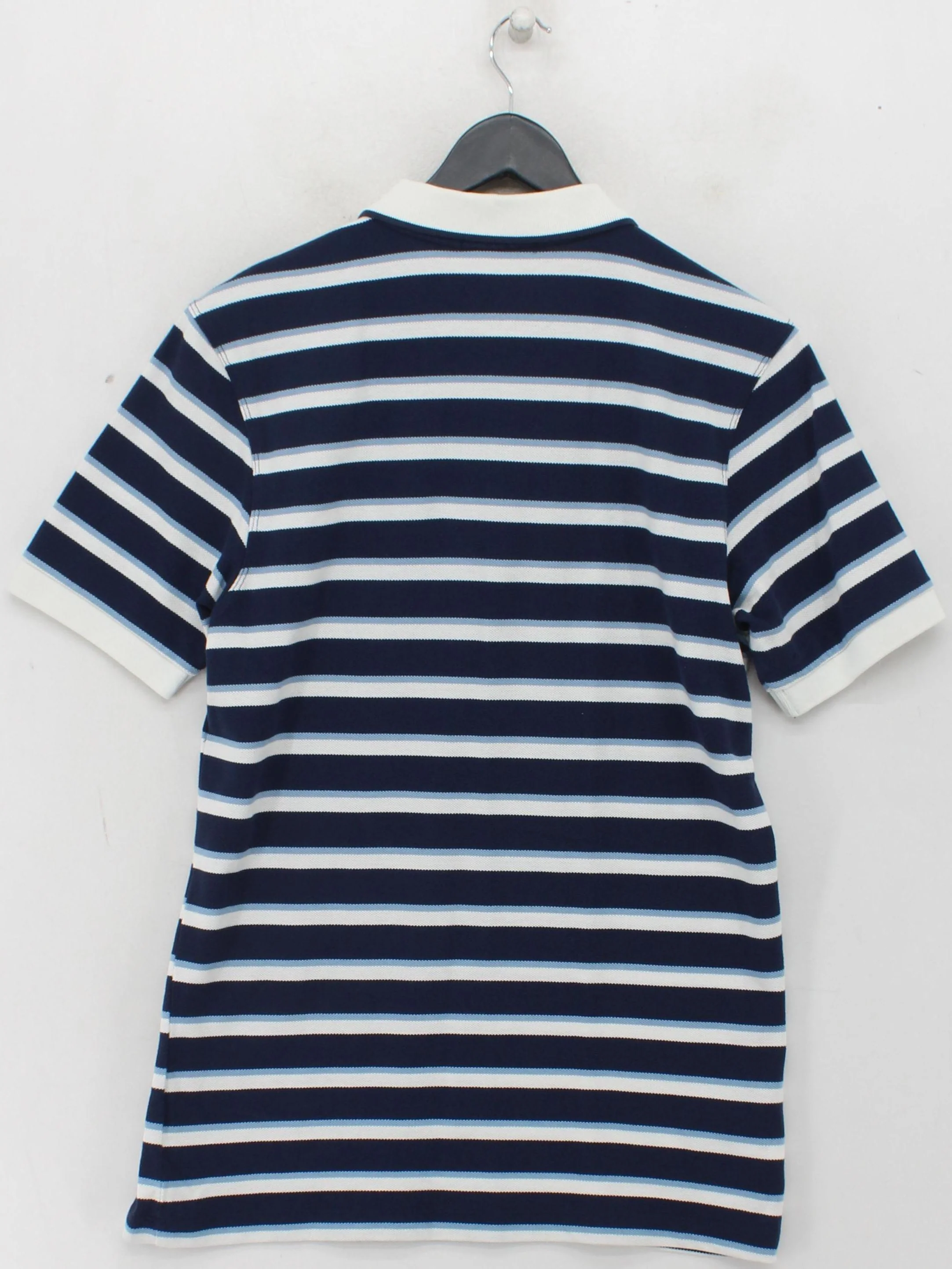Fred Perry Men's Polo M Blue Striped 100% Cotton Basic - Image 2