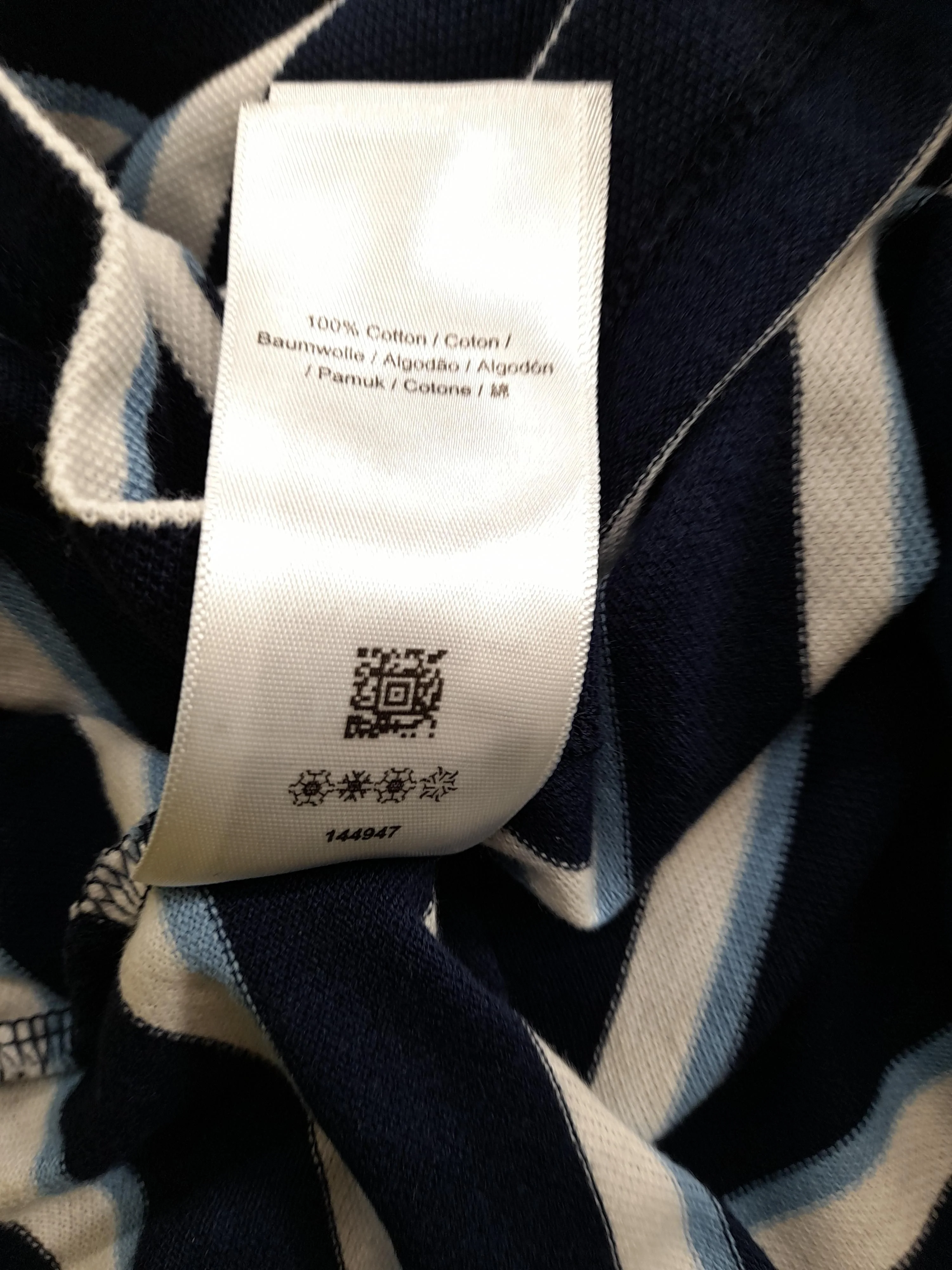 Fred Perry Men's Polo M Blue Striped 100% Cotton Basic - Image 6