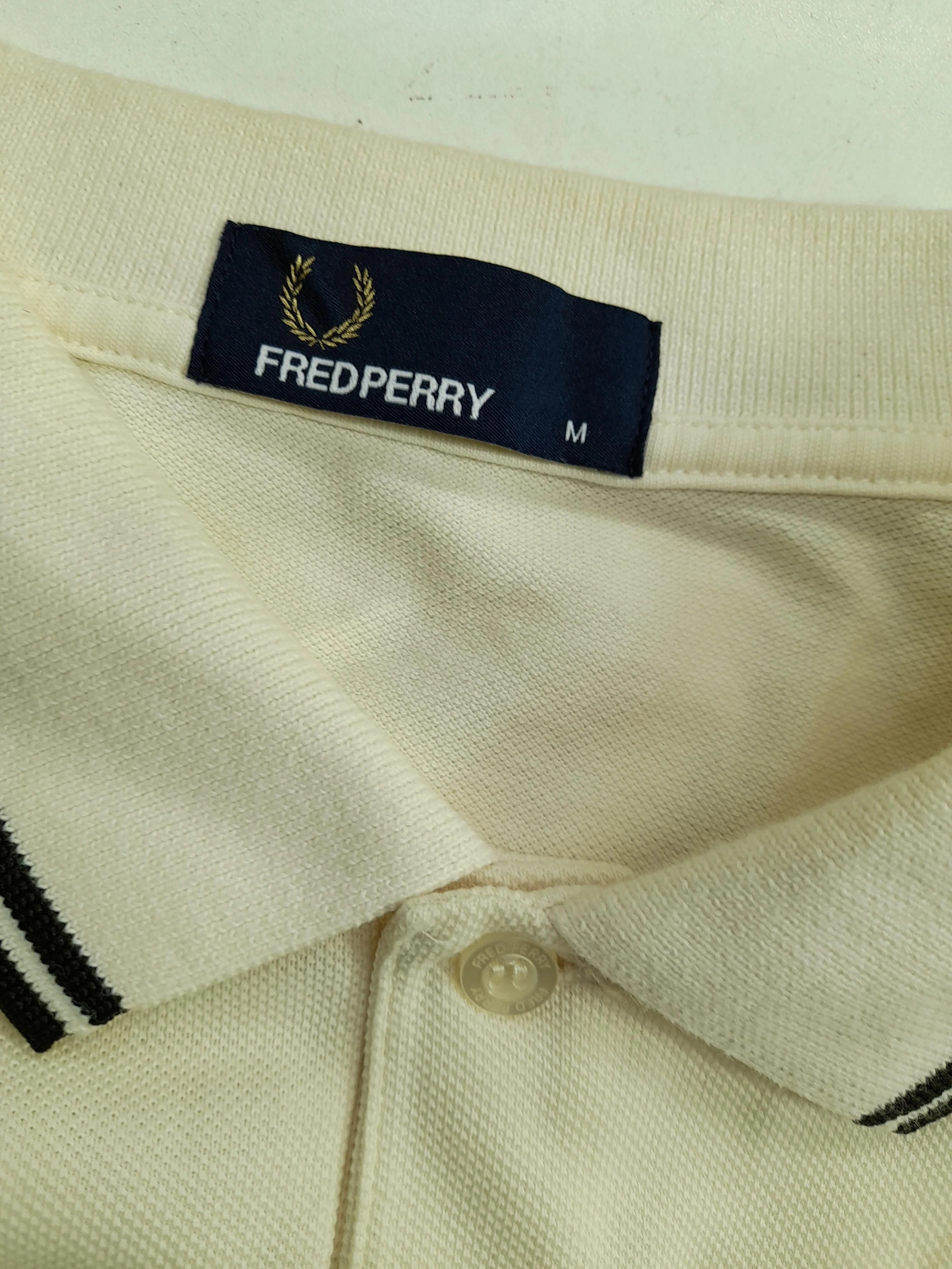 Fred Perry Men's Polo M Cream 100% Cotton Basic - Image 6