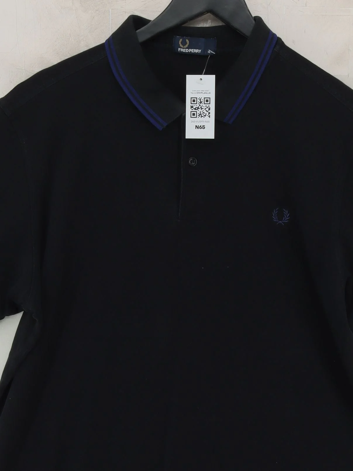Fred Perry Men's Polo XL Black 100% Cotton Basic - Image 3