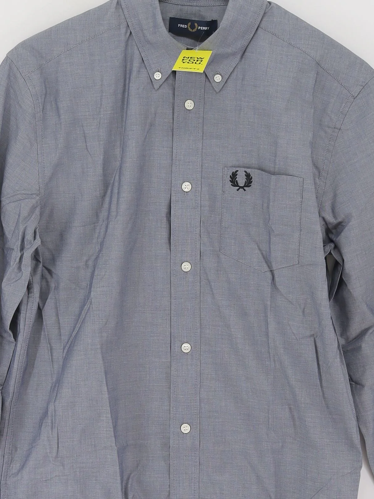 Fred Perry Men's Shirt S Grey 100% Cotton Basic New with tags - Image 3