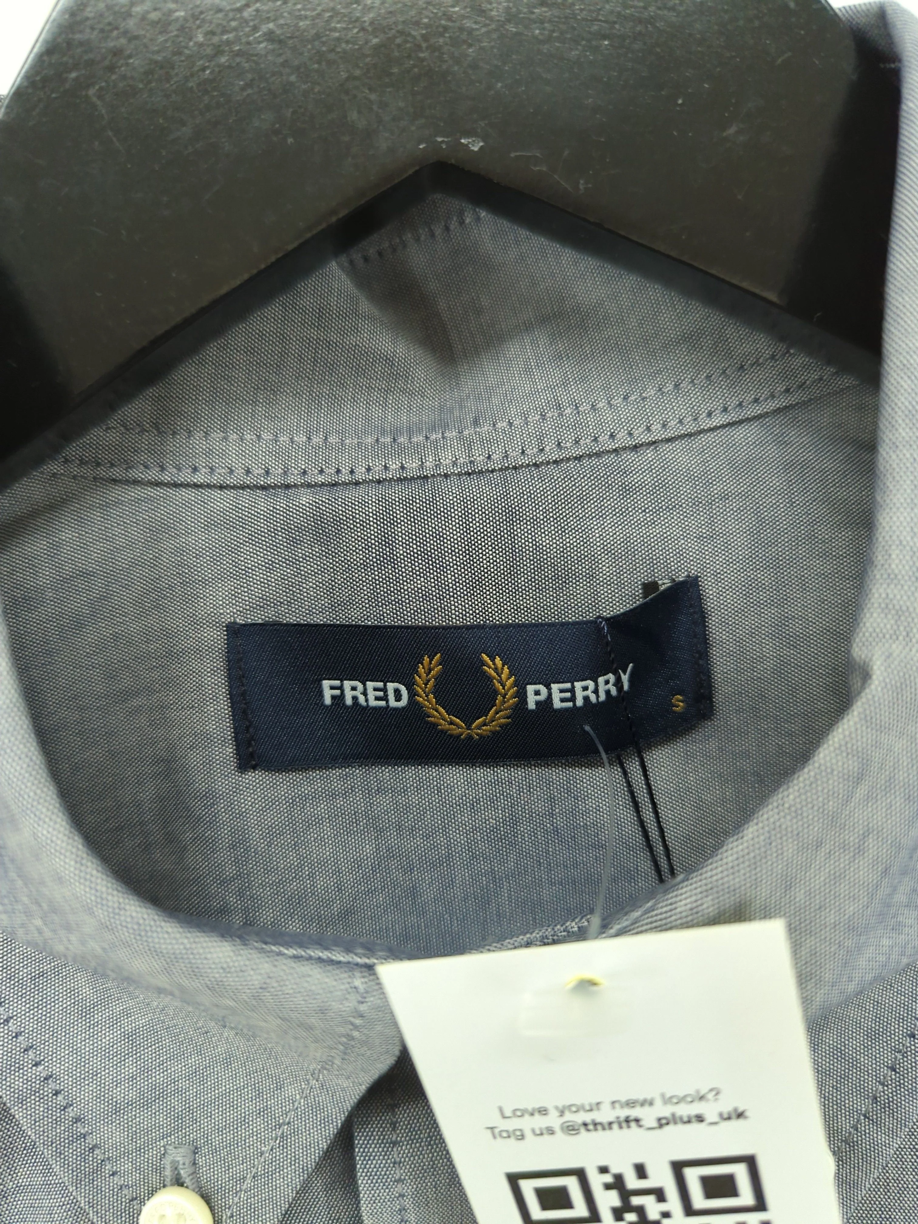 Fred Perry Men's Shirt S Grey 100% Cotton Basic New with tags - Image 5