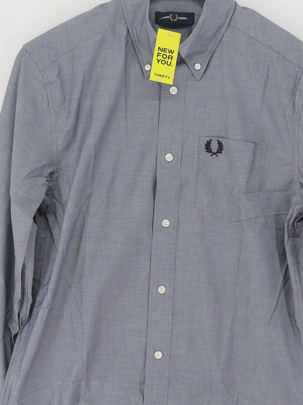 Fred Perry Men's Shirt S Grey 100% Cotton Basic New with tags - Image 3