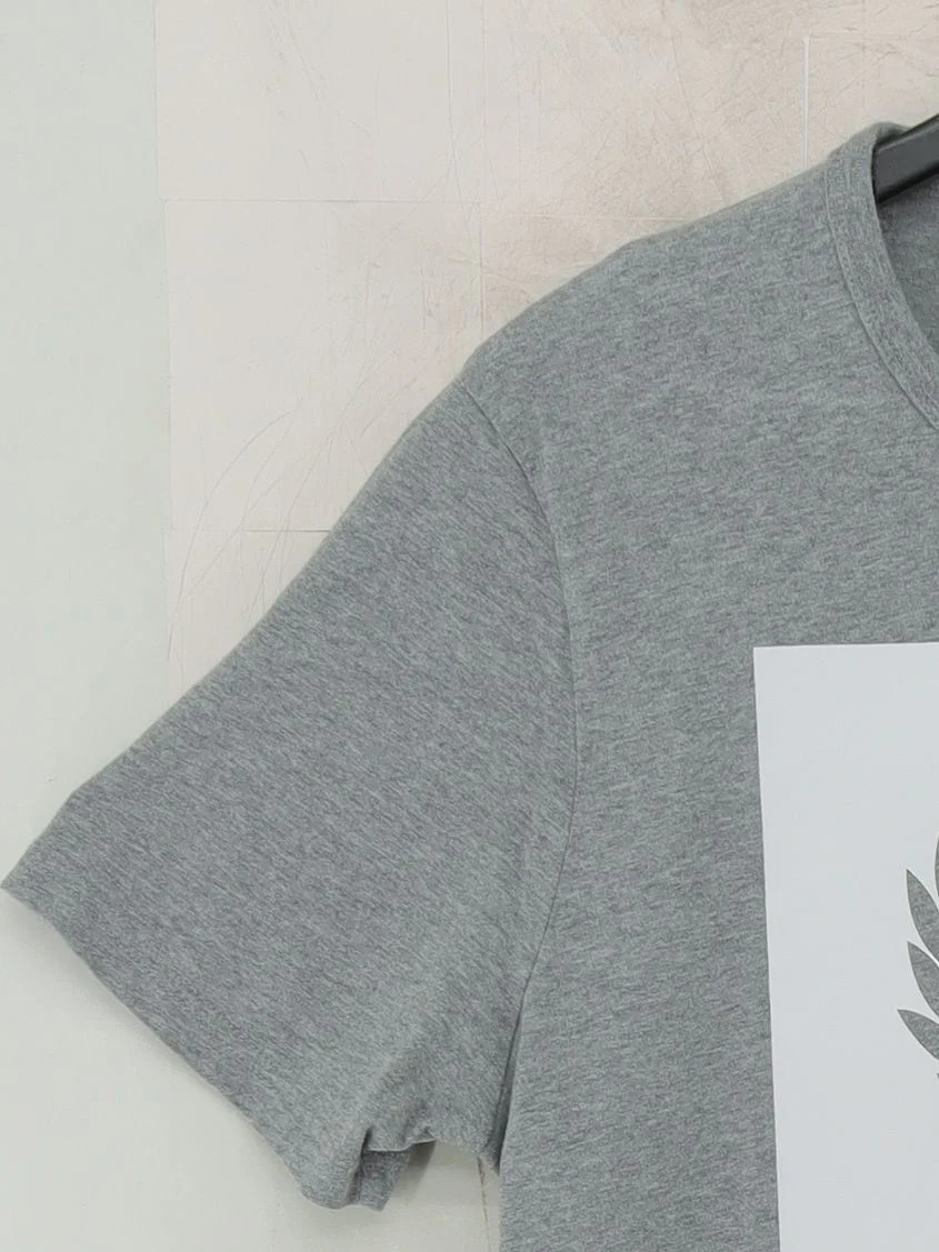 Fred Perry Men's T-Shirt L Grey Graphic 100% Cotton Basic - Image 4