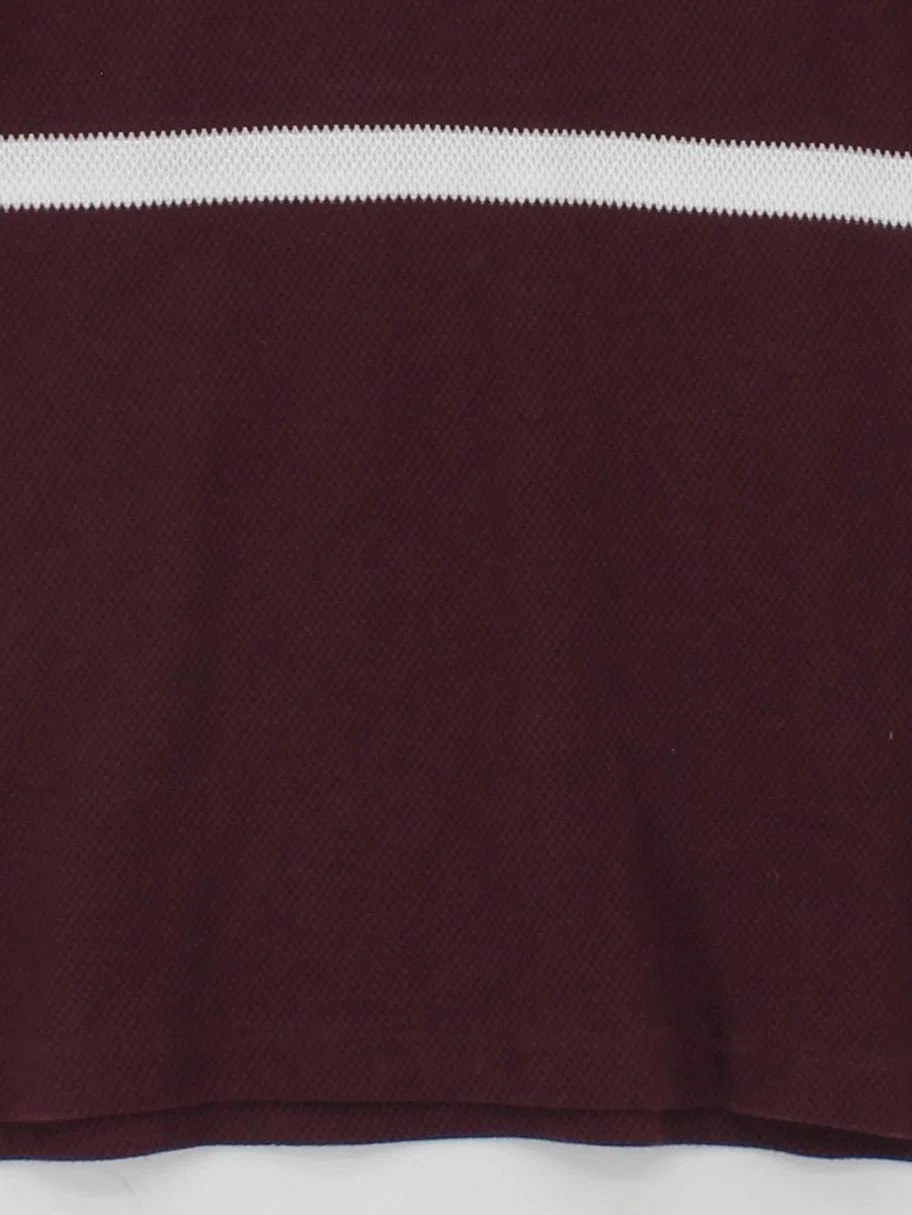 Fred Perry Men's T-Shirt M Red Striped Cotton with Elastane Basic - Image 4