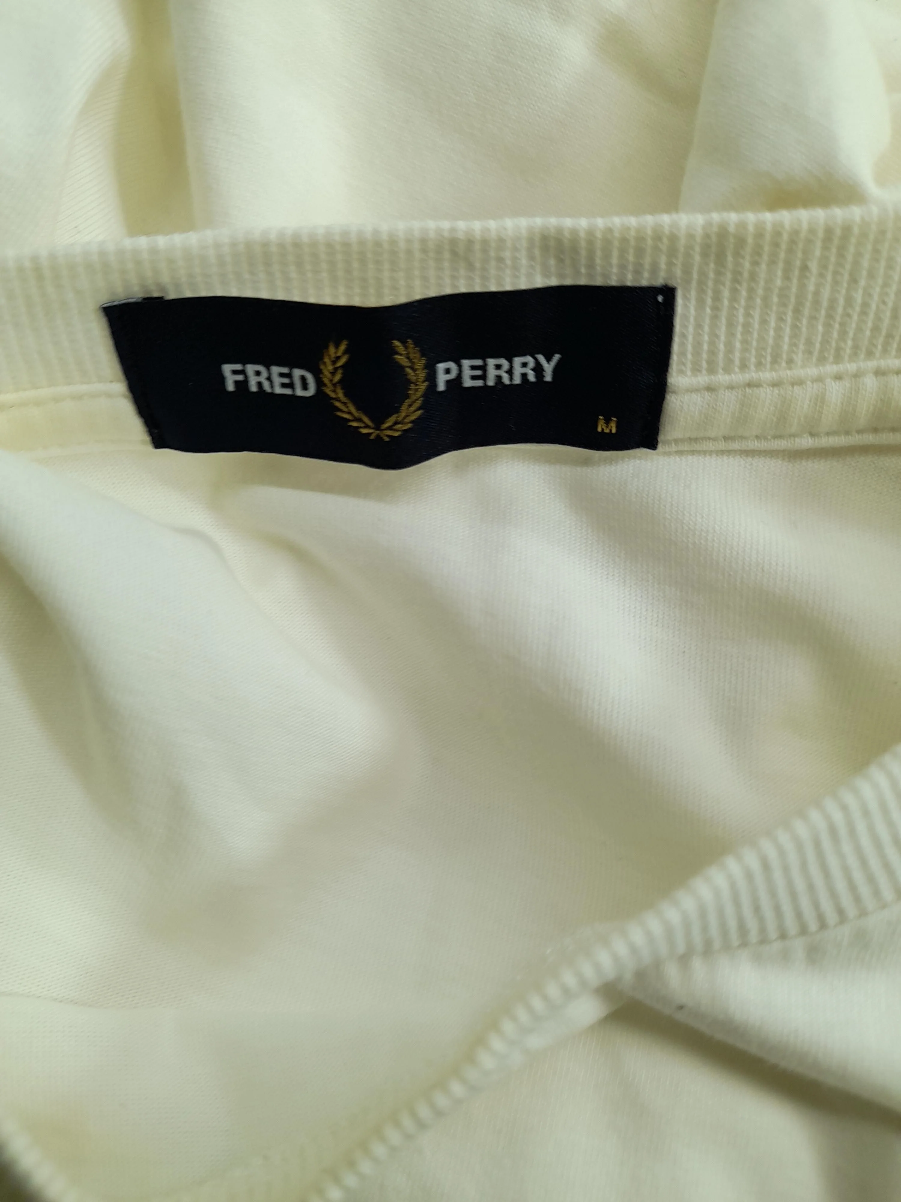 Fred Perry Men's T-Shirt M White Cotton with Elastane, Viscose, Polyester Basic - Image 5