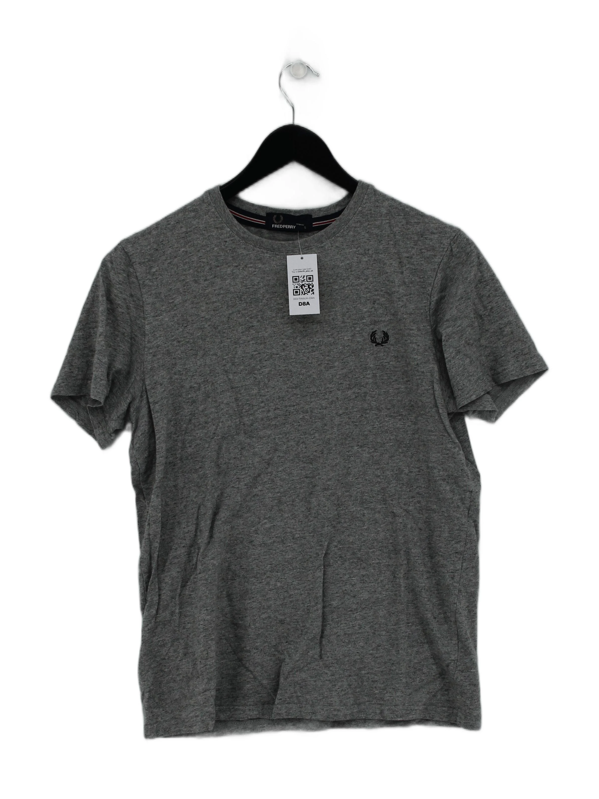 Fred Perry Men's T-Shirt S Grey Cotton with Elastane Basic