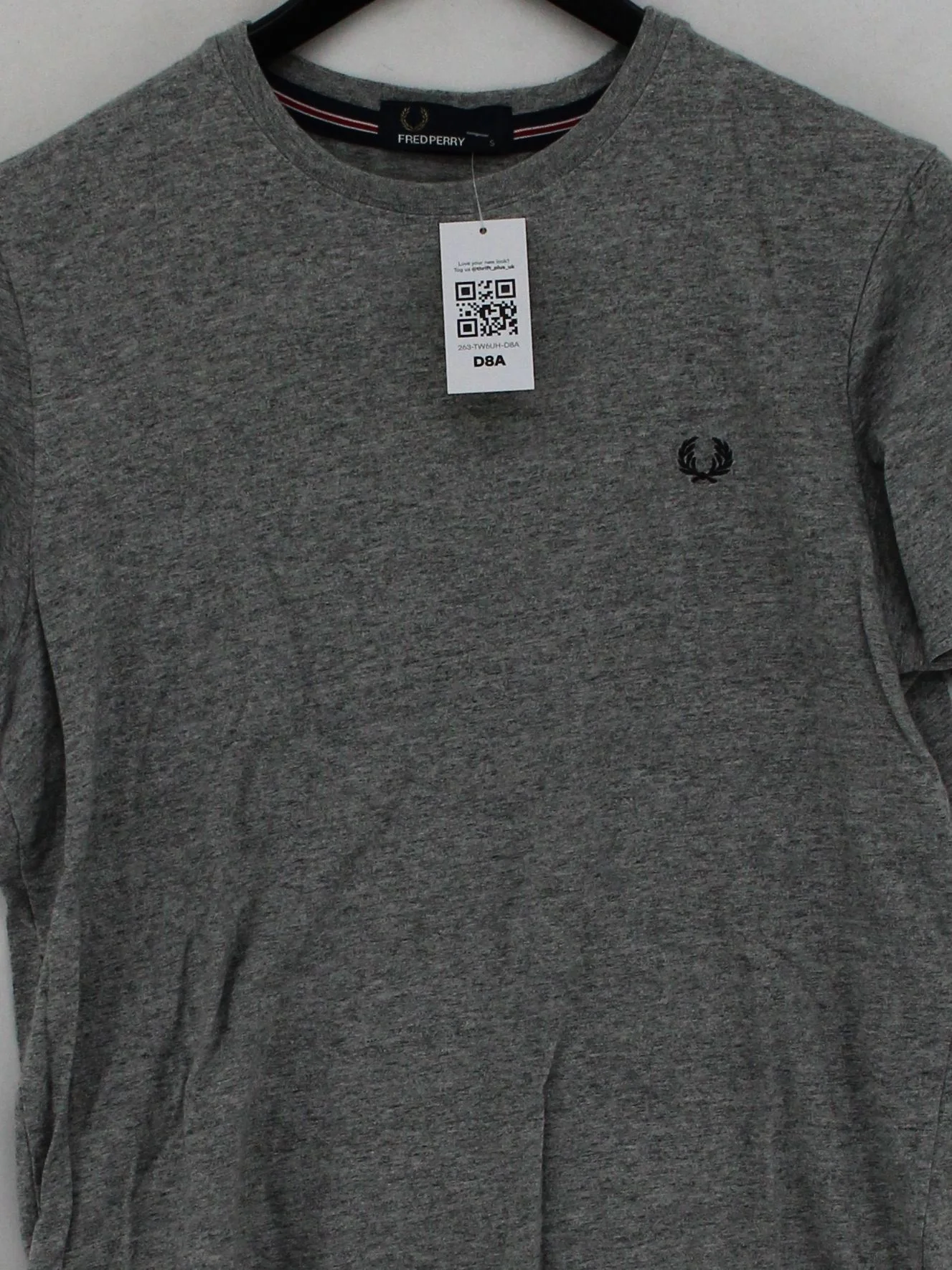 Fred Perry Men's T-Shirt S Grey Cotton with Elastane Basic - Image 3