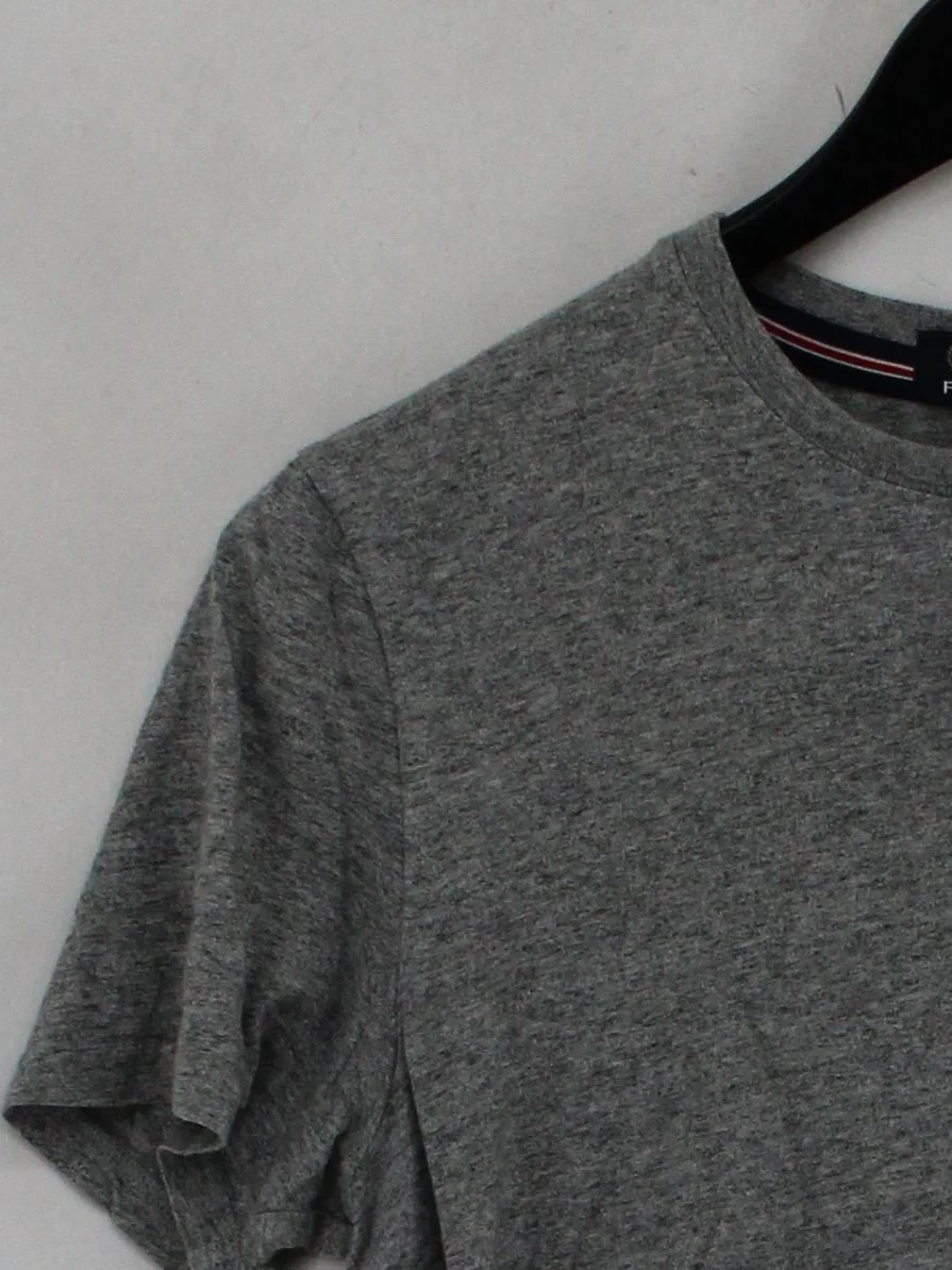 Fred Perry Men's T-Shirt S Grey Cotton with Elastane Basic - Image 4