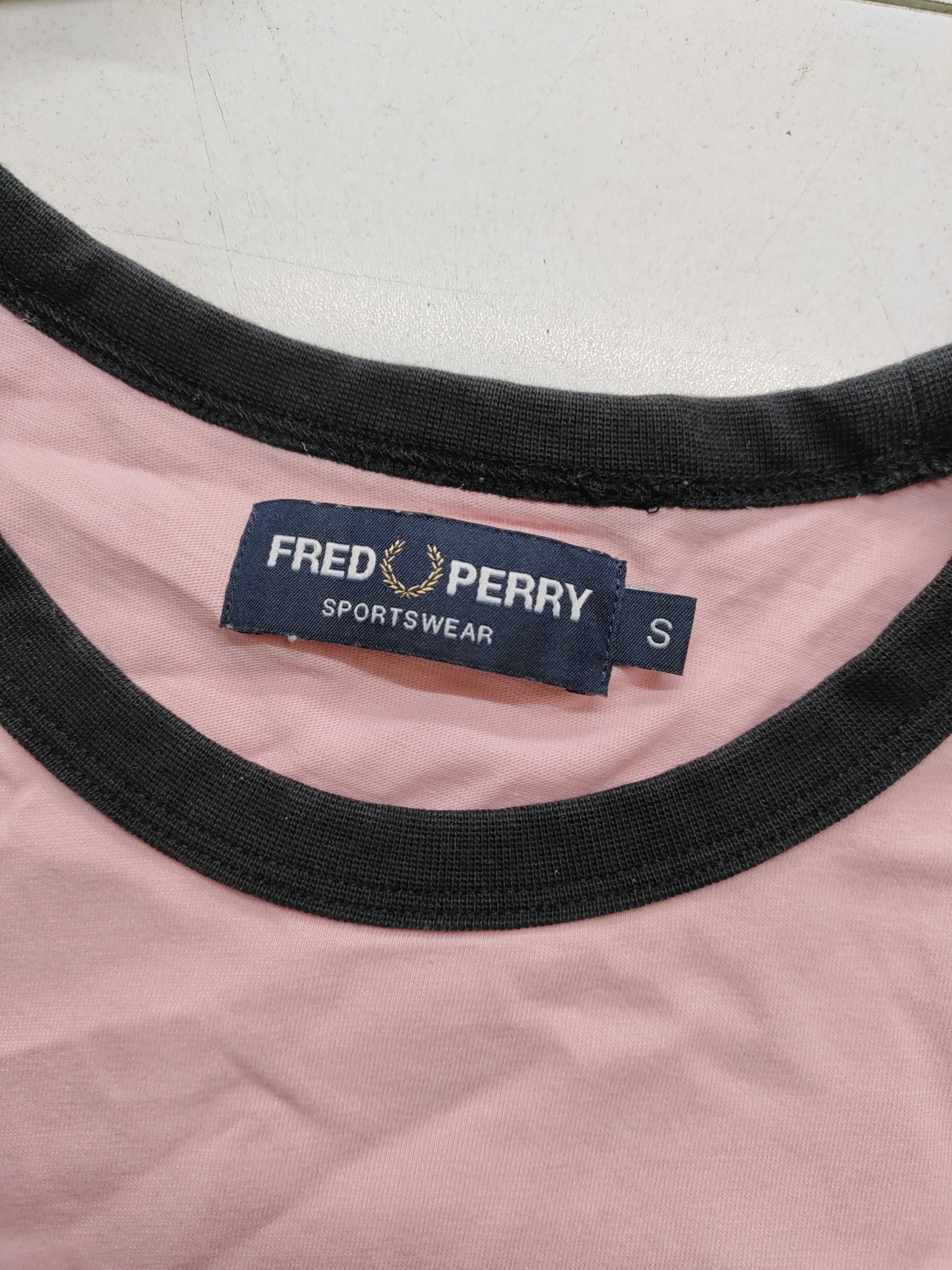 Fred Perry Men's T-Shirt S Pink Cotton with Elastane, Polyester Basic - Image 5