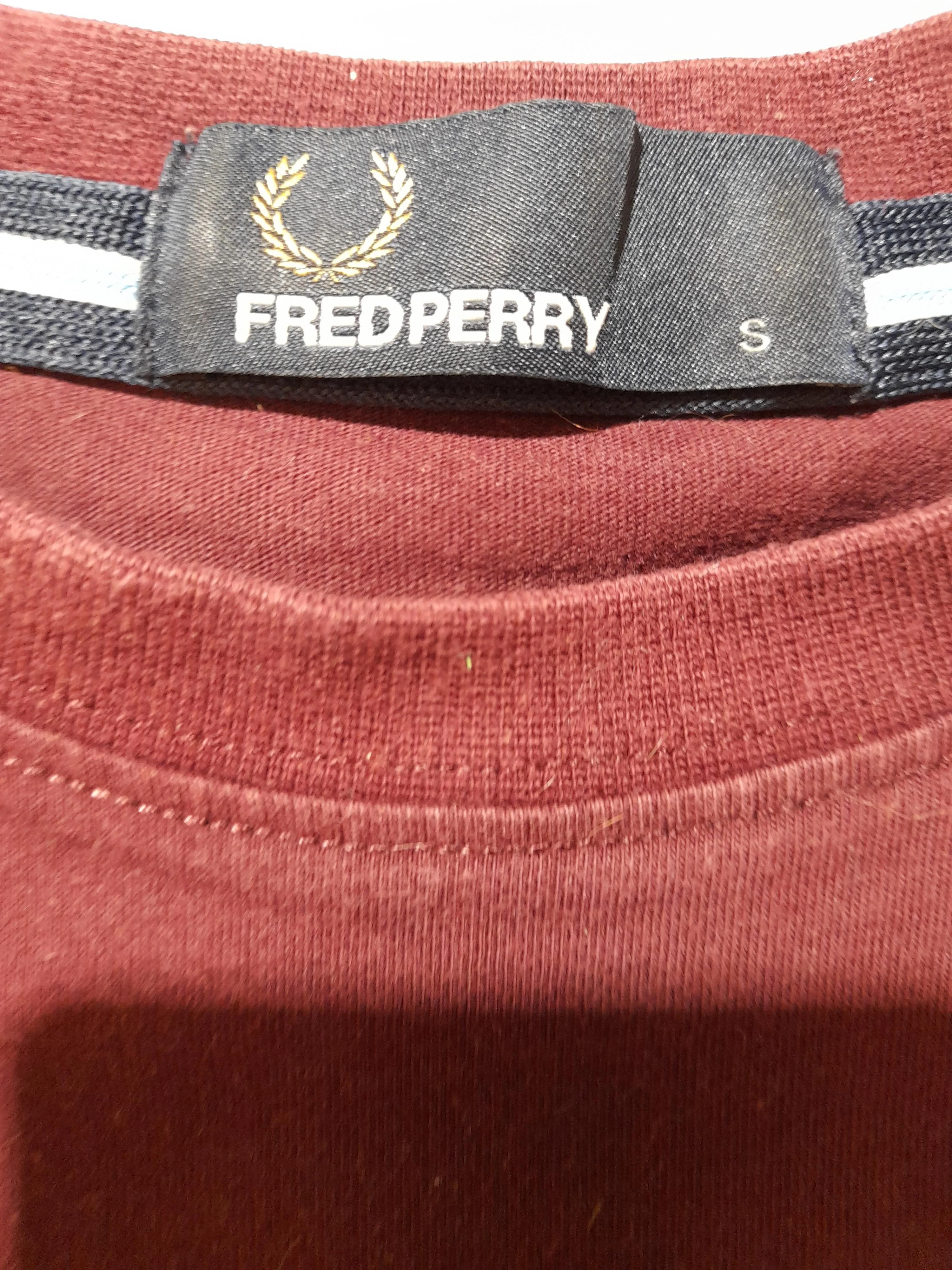 Fred Perry Men's T-Shirt S Red 100% Cotton Basic - Image 7
