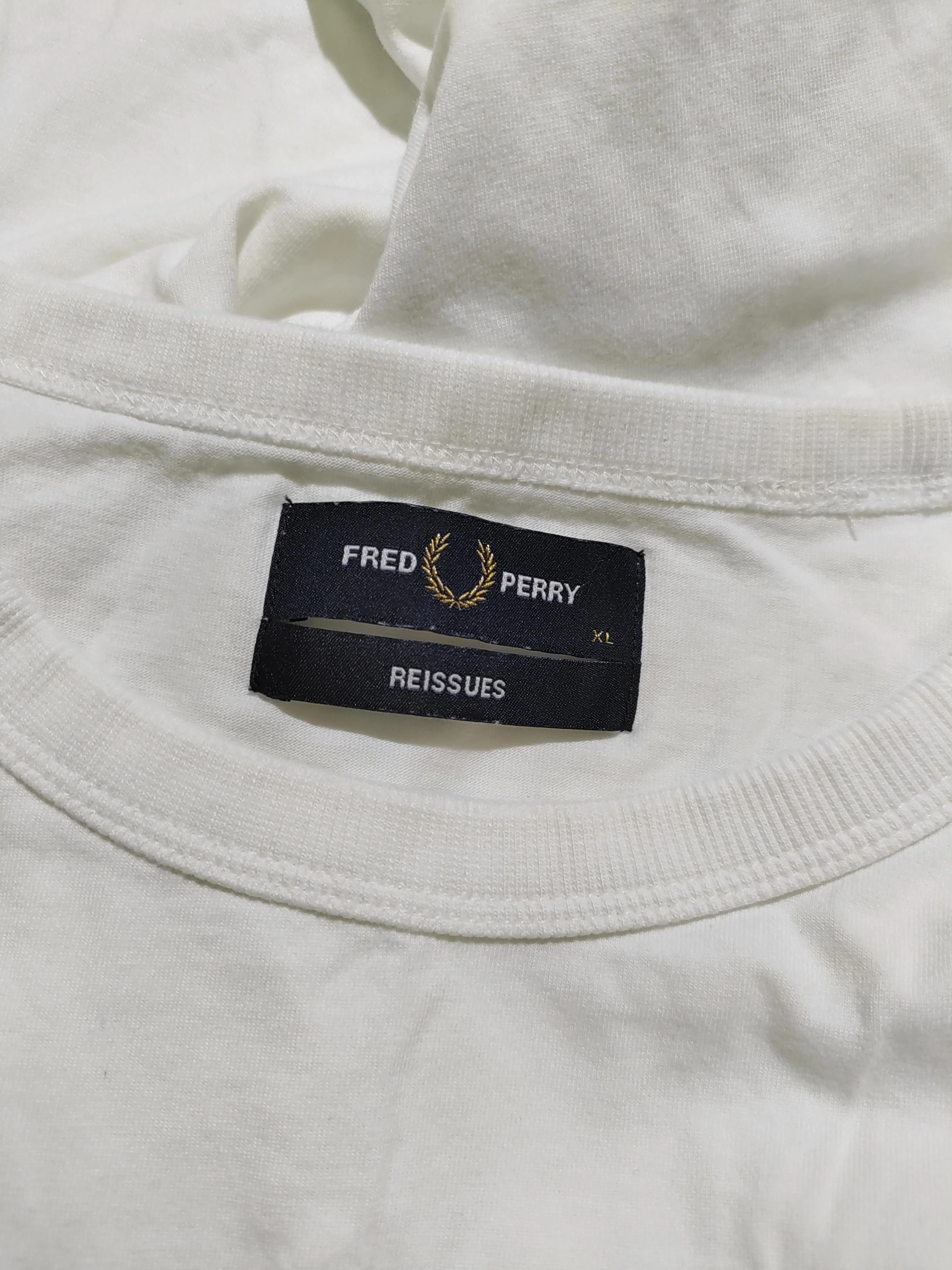 Fred Perry Men's T-Shirt XL White Graphic 100% Cotton Basic - Image 7