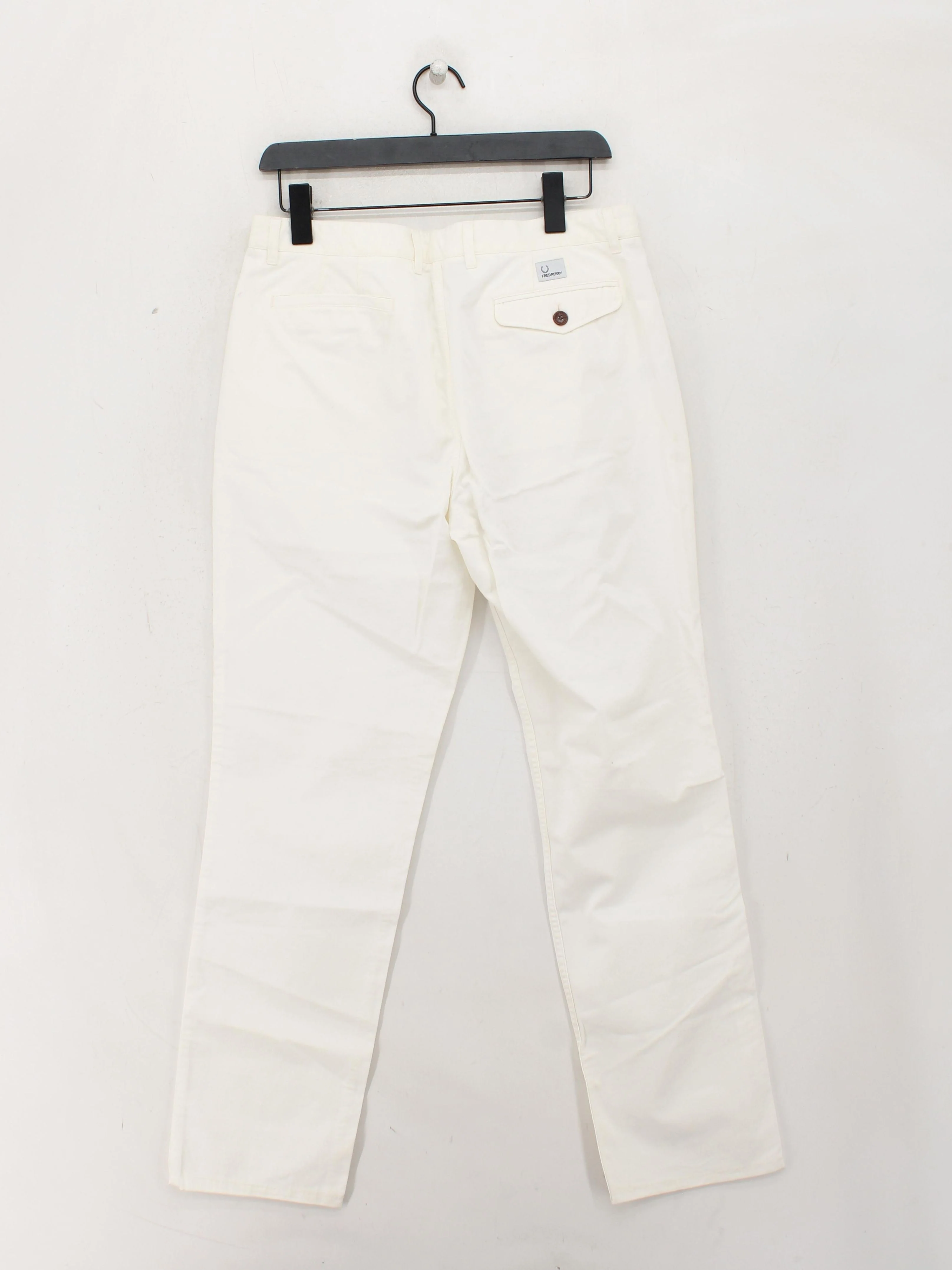 Fred Perry Men's Trousers M Cream 100% Cotton Straight Chino - Image 2