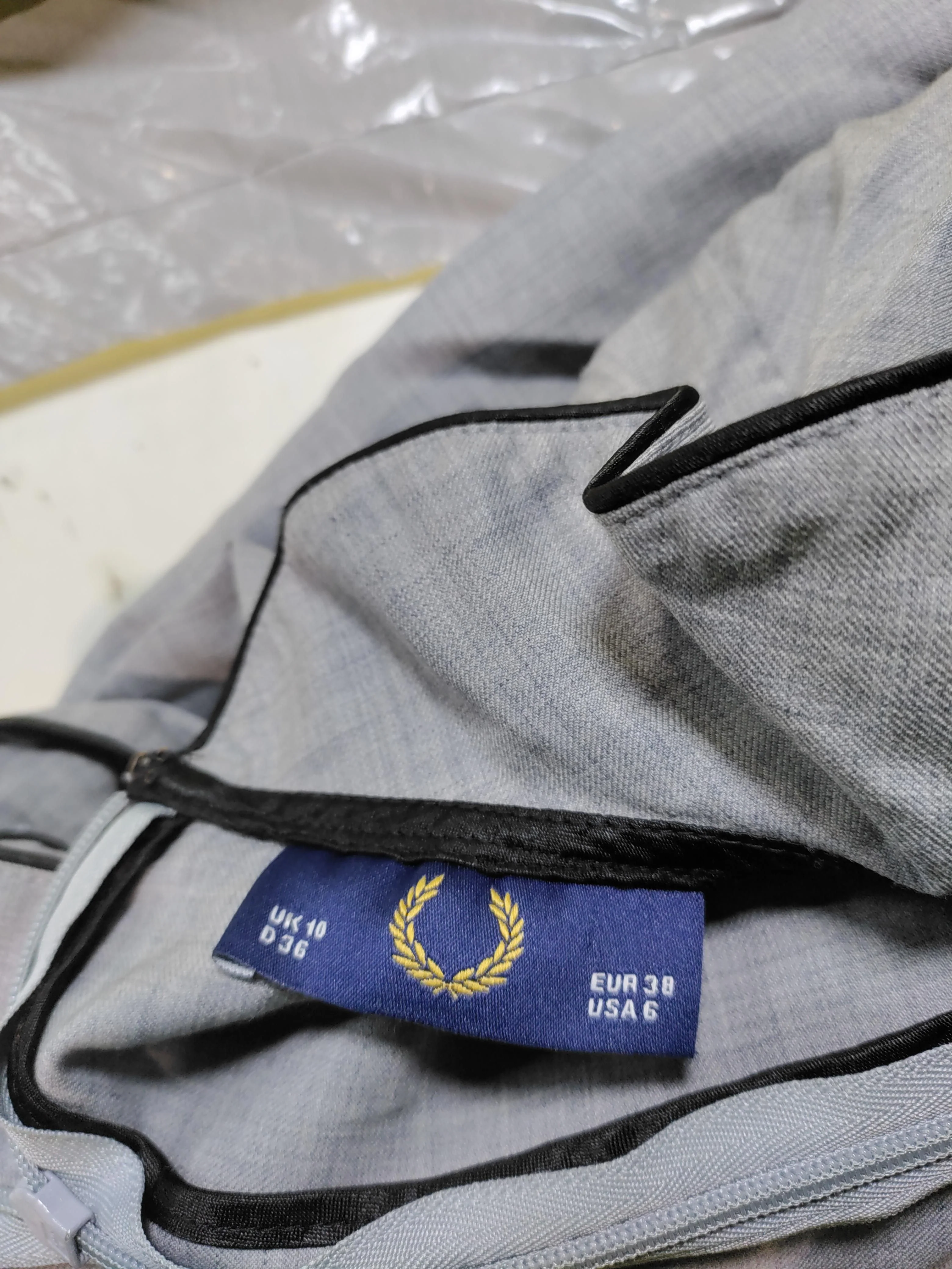 Fred Perry Shirt Mini Dress UK10 in Grey - Image 5
