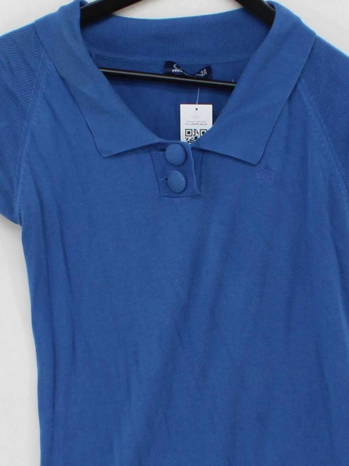 Fred Perry Women's Polo UK 12 Blue 100% Cotton Short Sleeve Collared Basic - Image 3