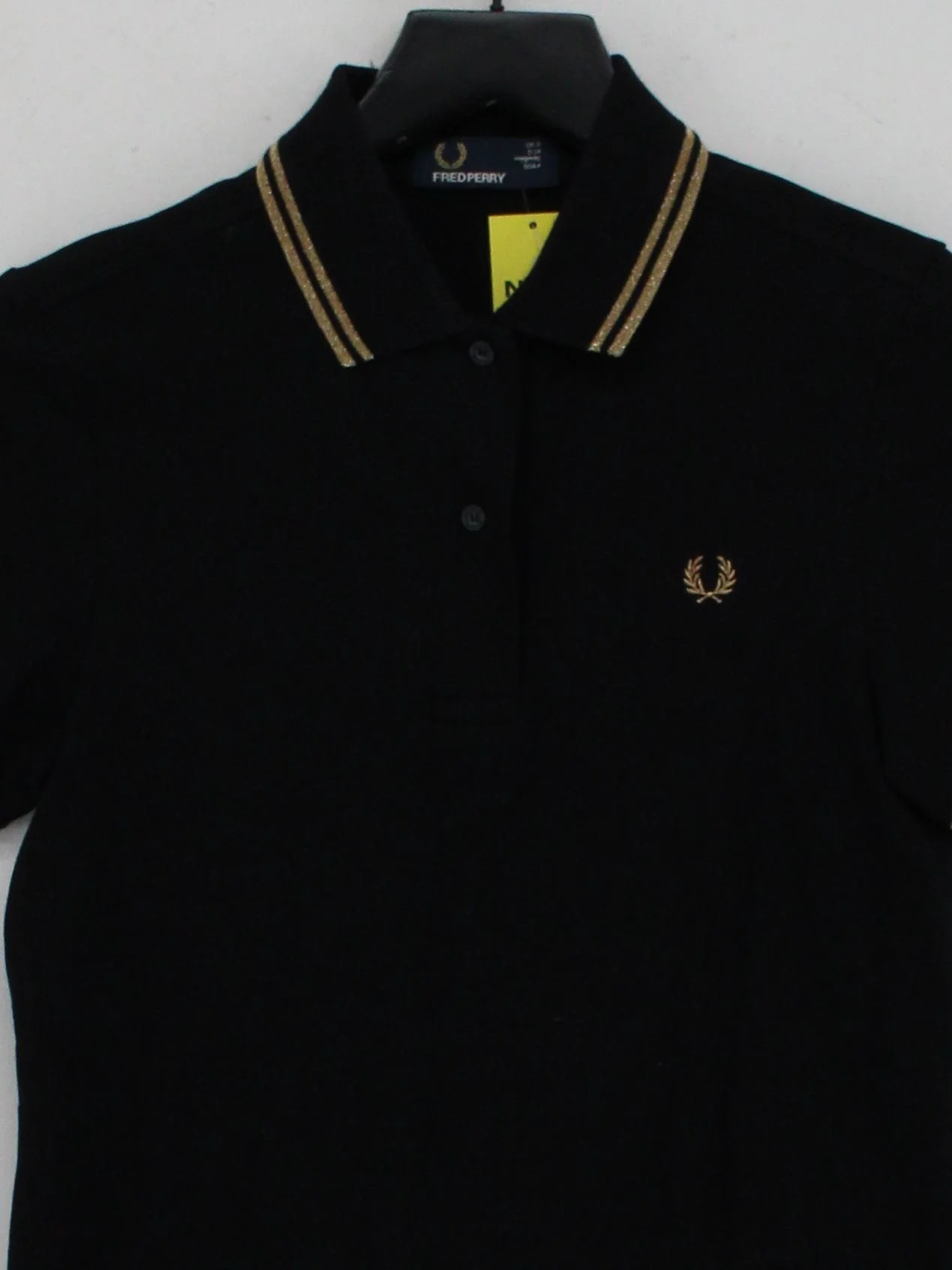 Fred Perry Women's Polo UK 8 Black Cotton with Elastane Basic - Image 3