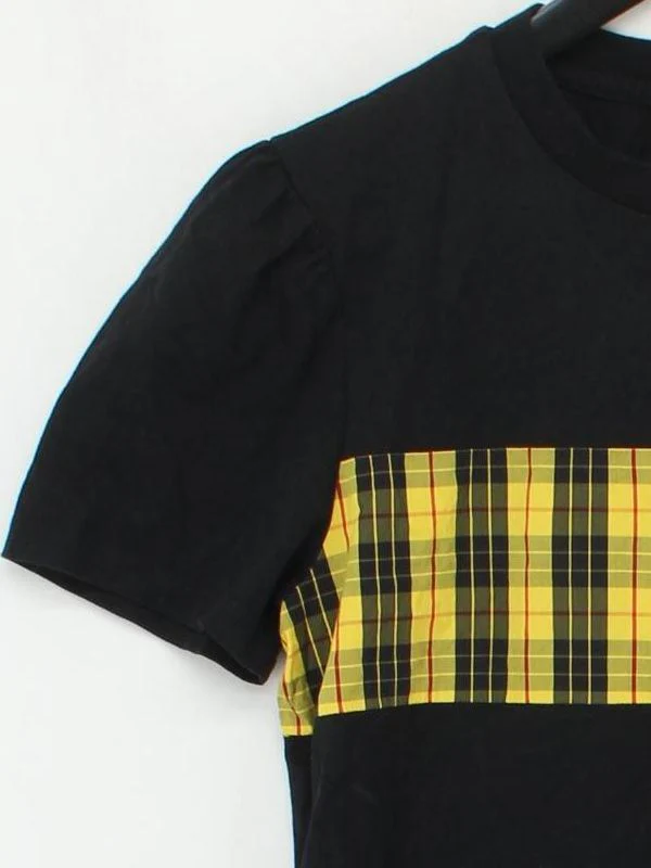 Fred Perry Women's T-Shirt UK 8 Black Cotton with Polyamide, Elastane Basic - Image 4