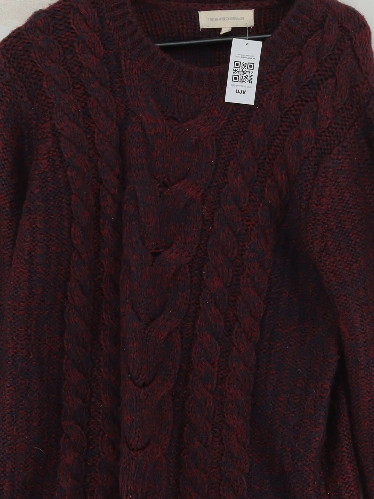 Frederik Anderson Copenhagen Men's Jumper L Red Acrylic with Mohair Pullover - Image 3