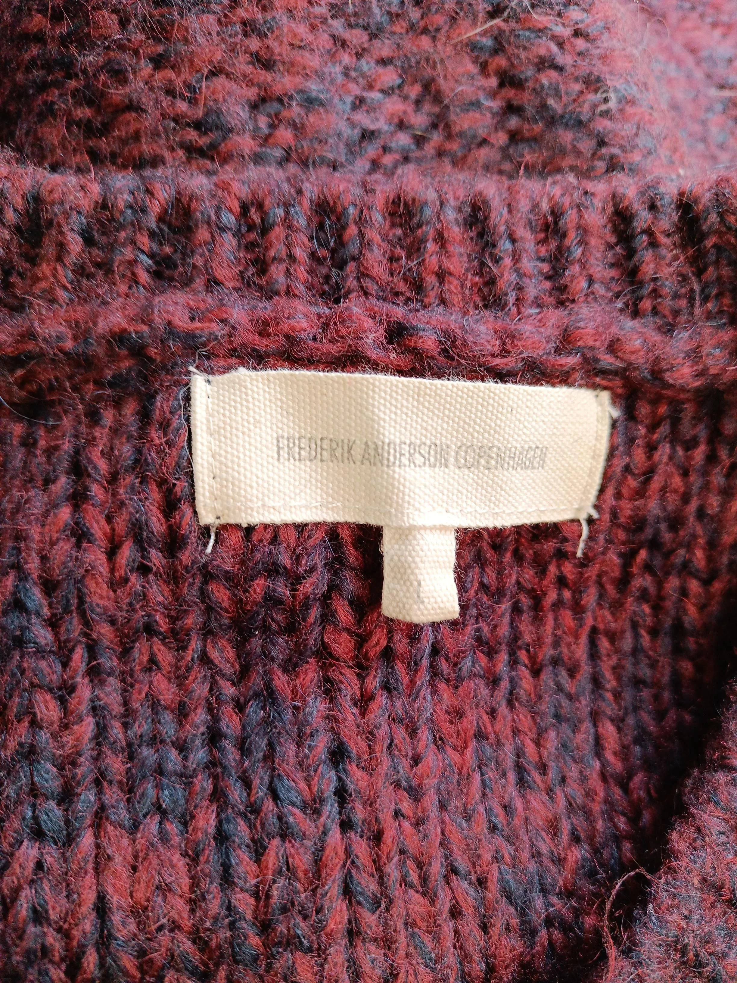Frederik Anderson Copenhagen Men's Jumper L Red Acrylic with Mohair Pullover - Image 5