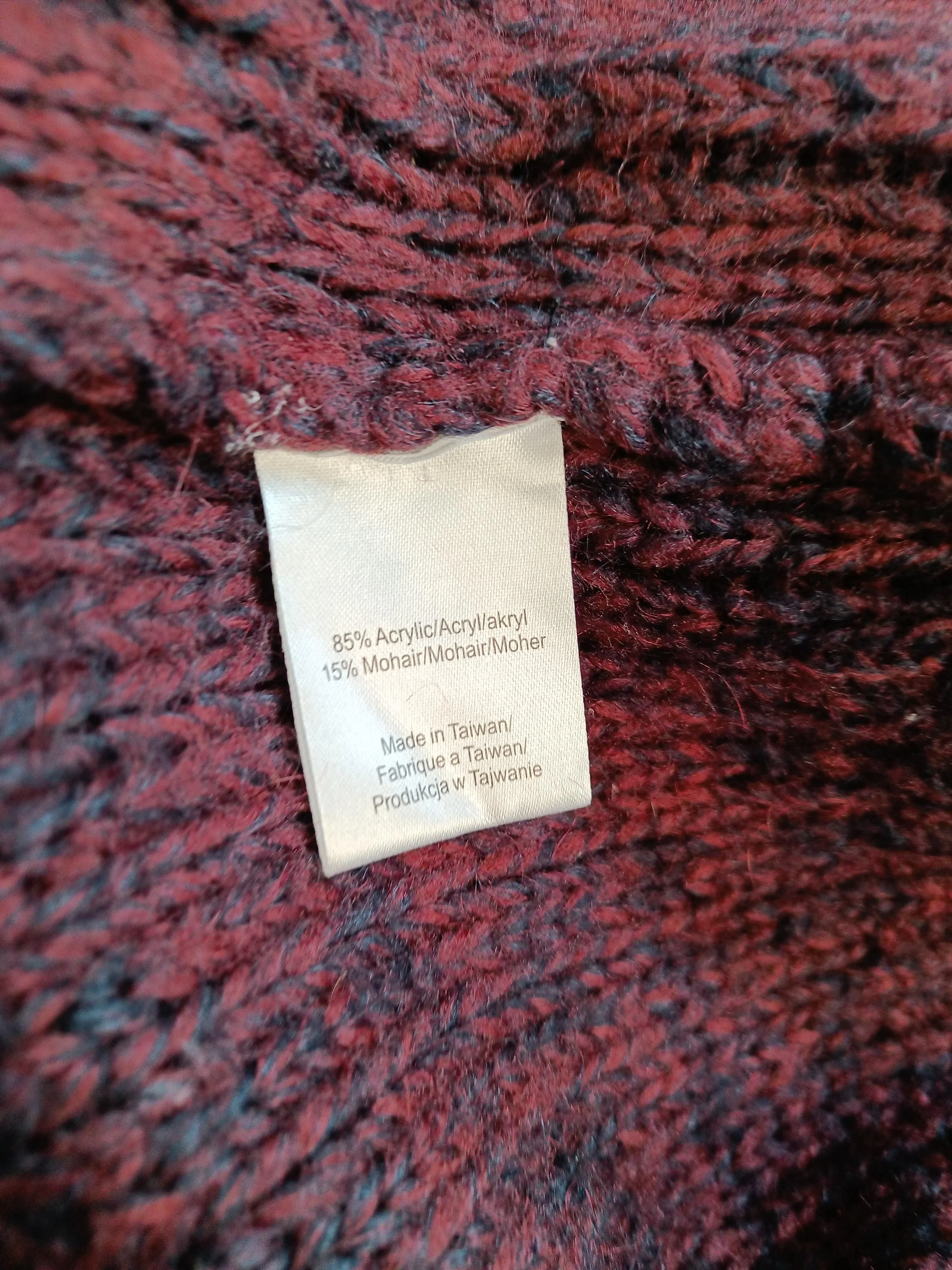 Frederik Anderson Copenhagen Men's Jumper L Red Acrylic with Mohair Pullover - Image 6