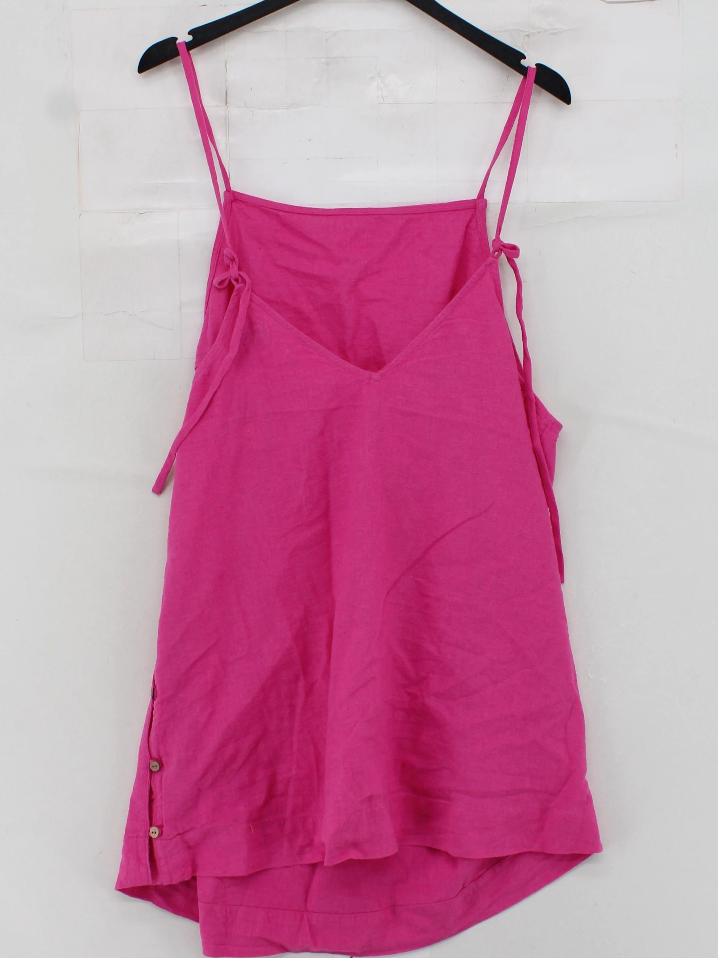 Free-est Women's T-Shirt XL Pink Linen with Cotton Camisole - Image 2