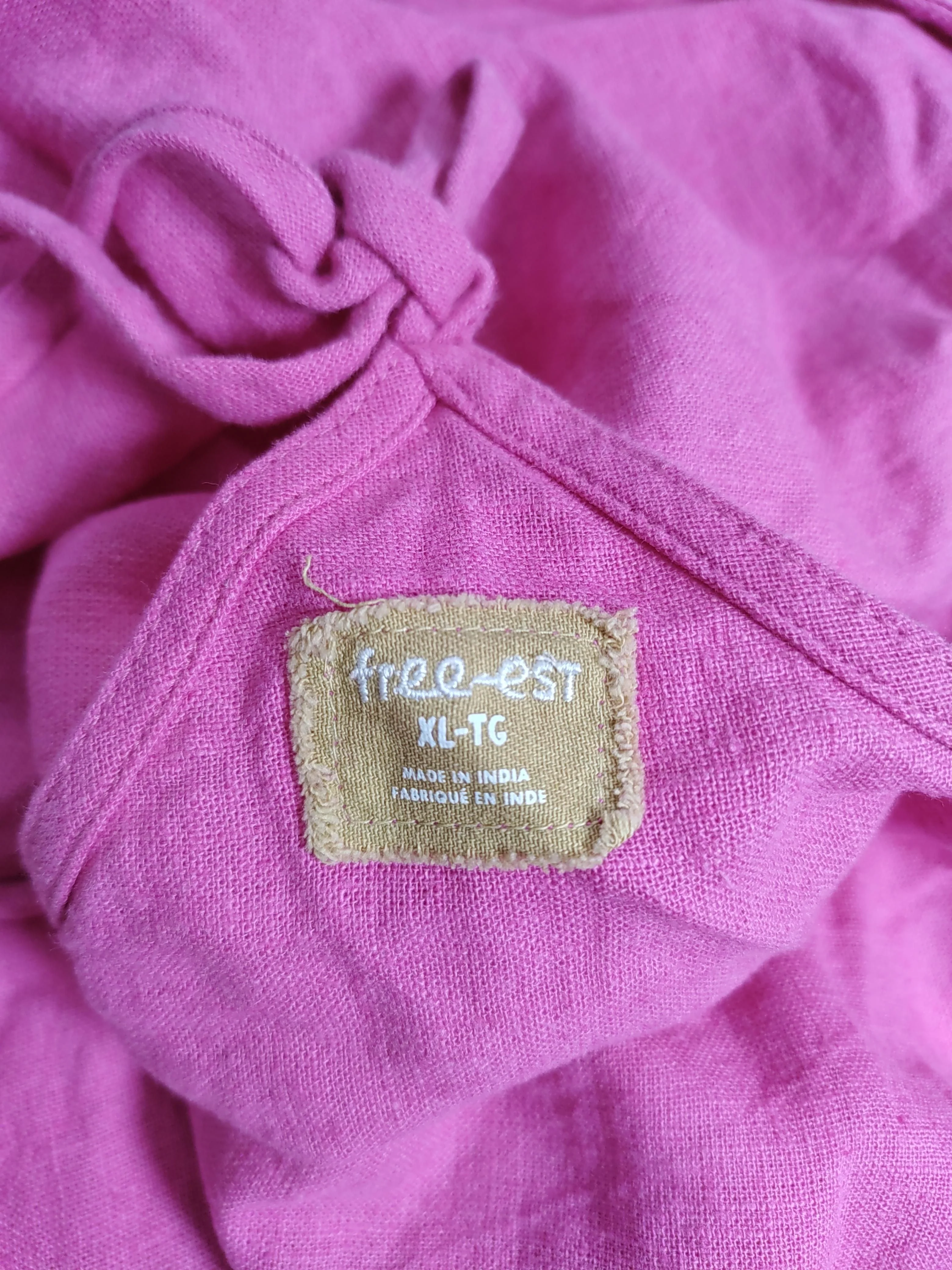 Free-est Women's T-Shirt XL Pink Linen with Cotton Camisole - Image 5