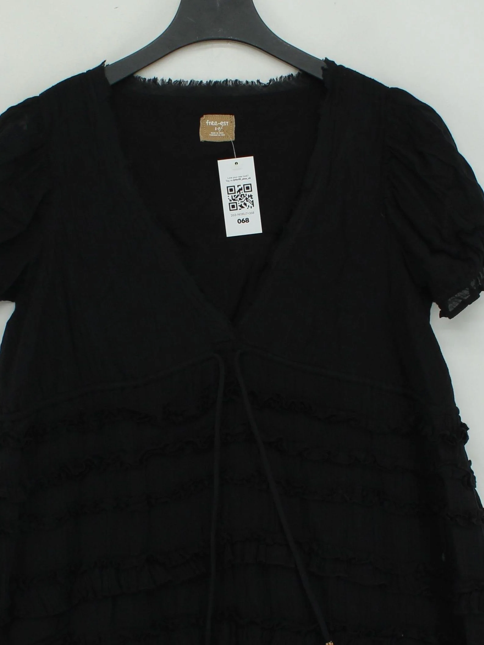 free-est Wrap Mini Dress S in Black - Image 3