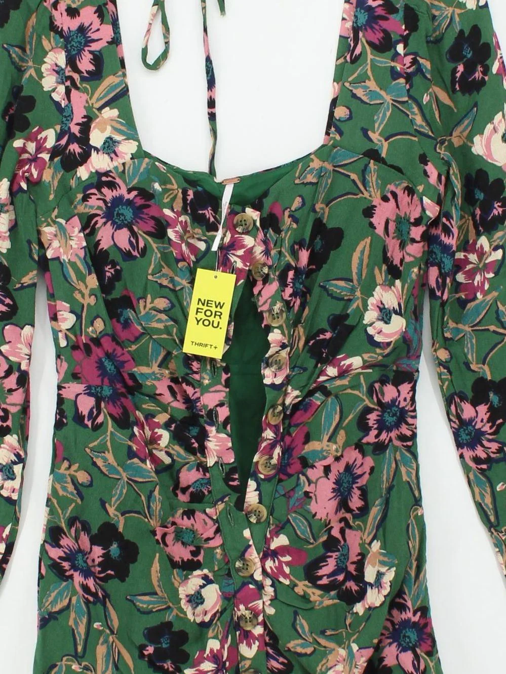 Free People Mini Dress in Green - Image 3