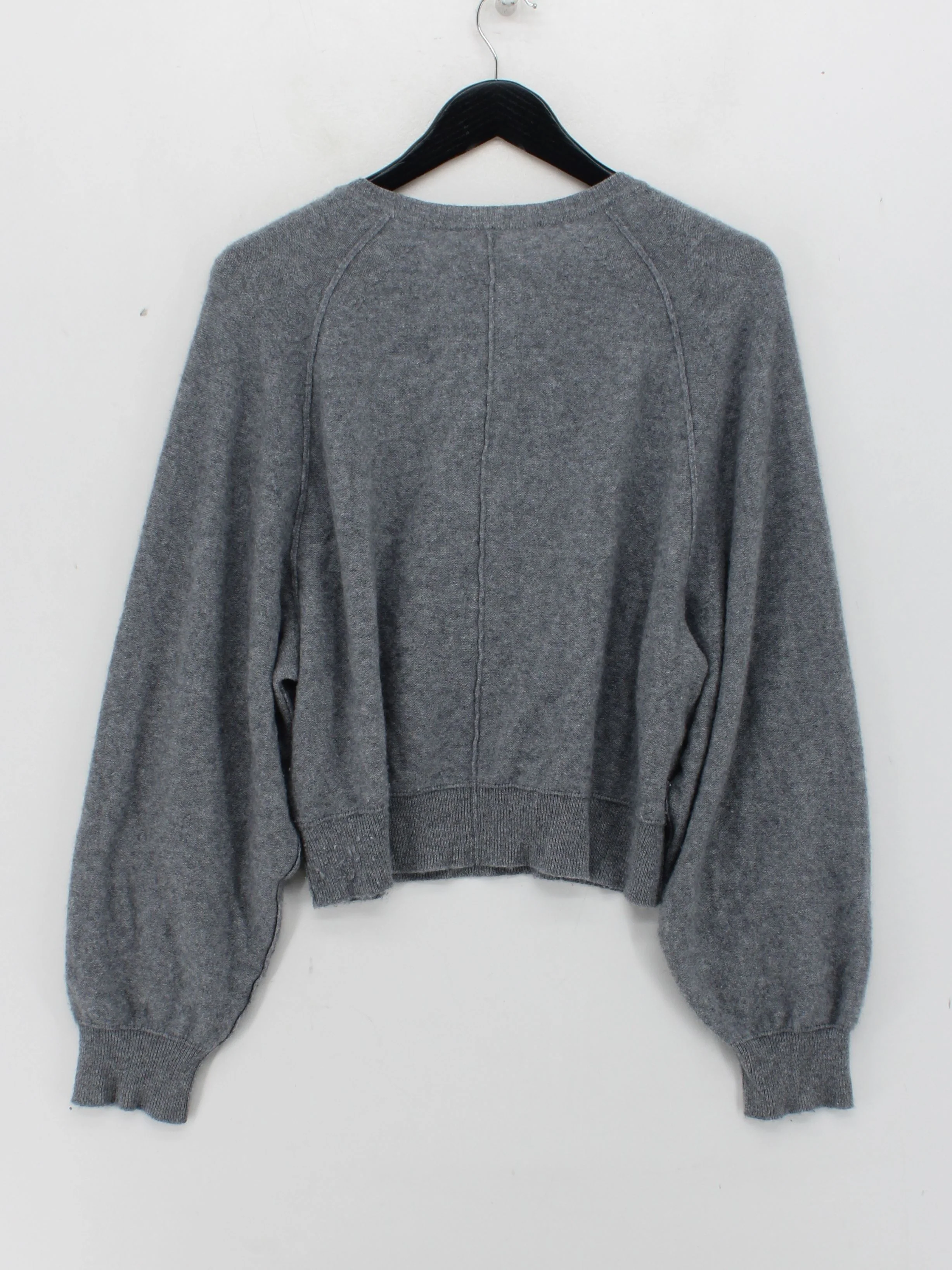 Free People Women's Cardigan M Grey 100% Cashmere Round Neck Cardigan - Image 2