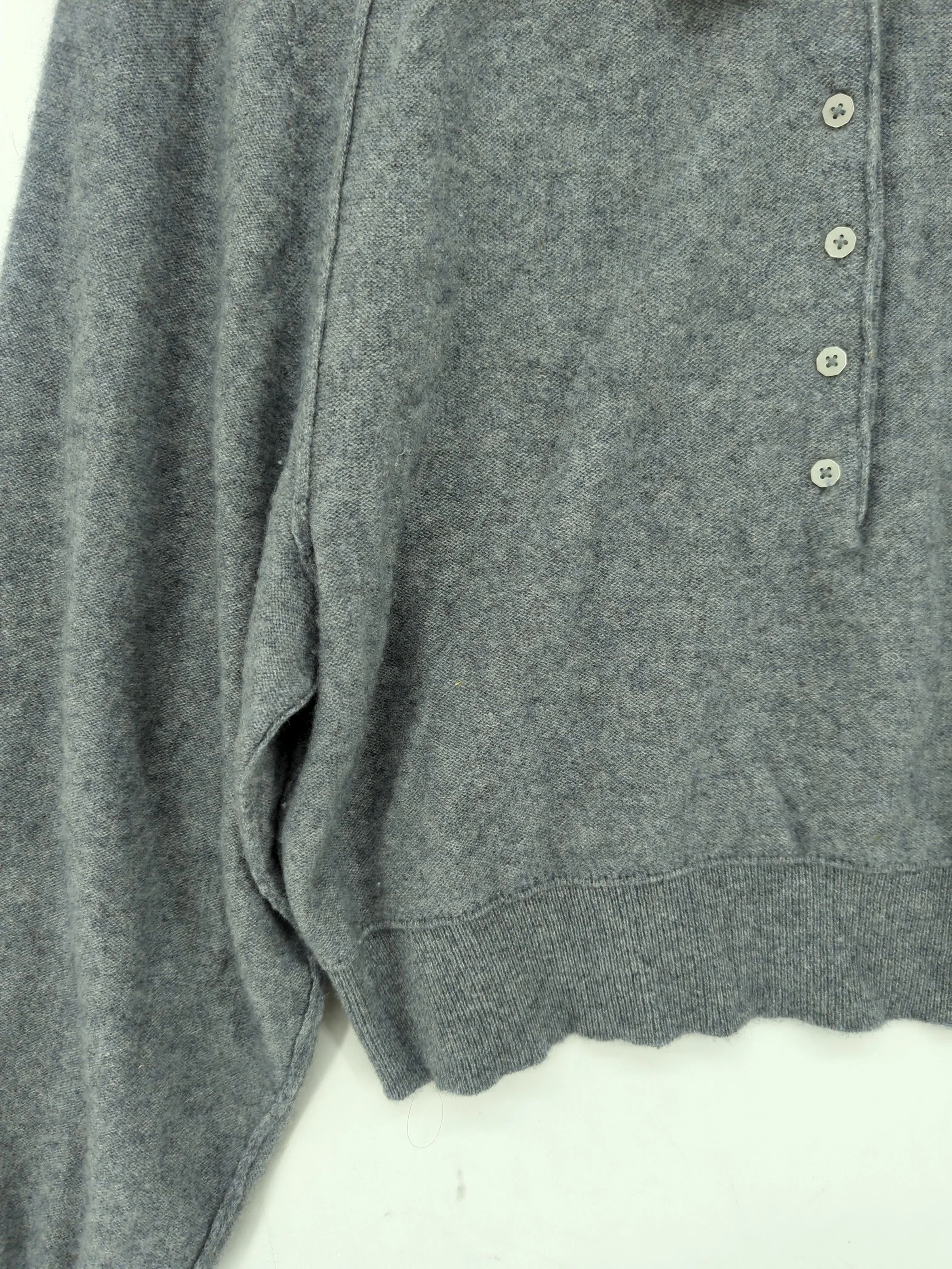 Free People Women's Cardigan M Grey 100% Cashmere Round Neck Cardigan - Image 4