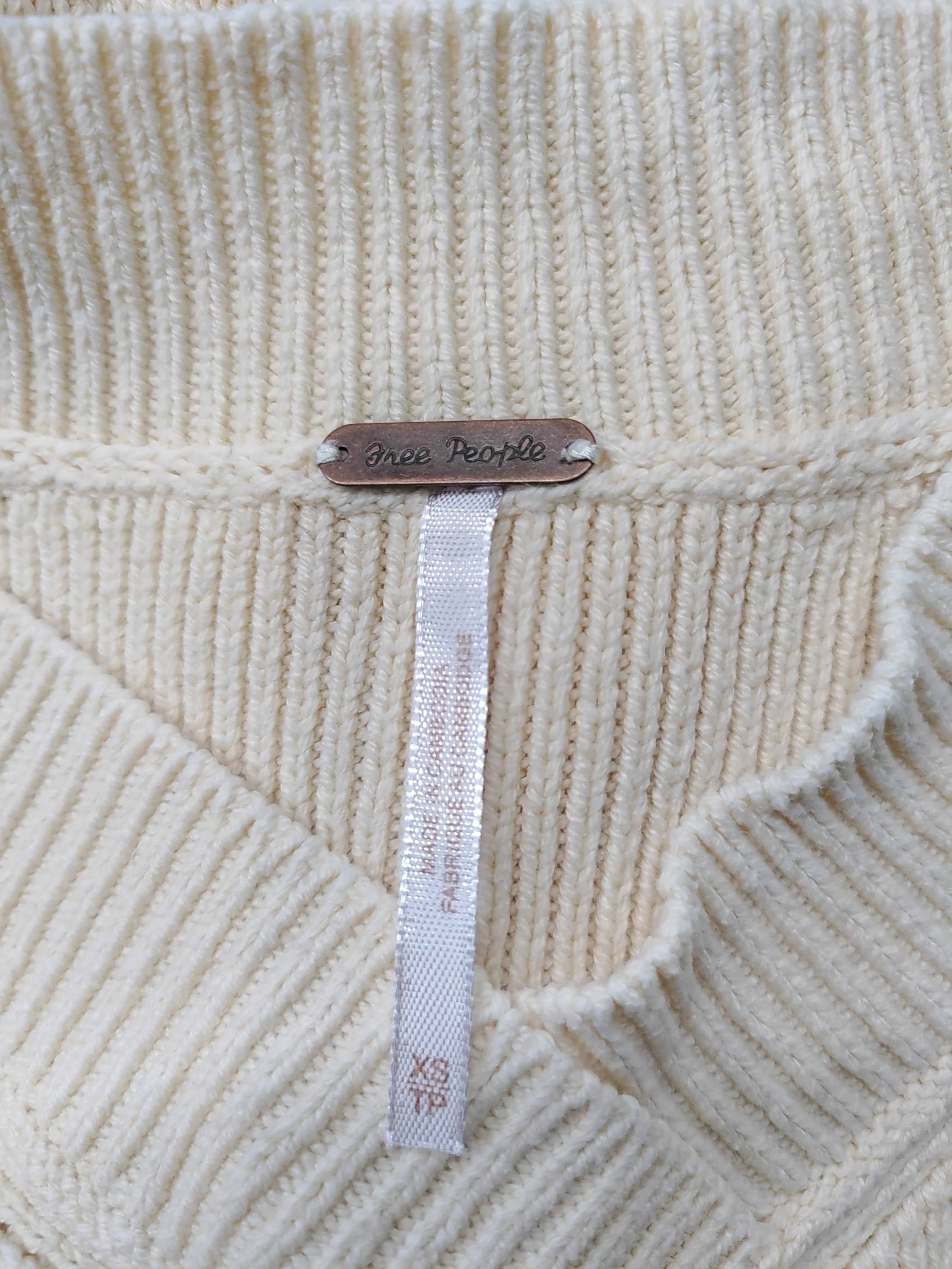 Free People Women's Jumper XS Cream Cotton - Image 5