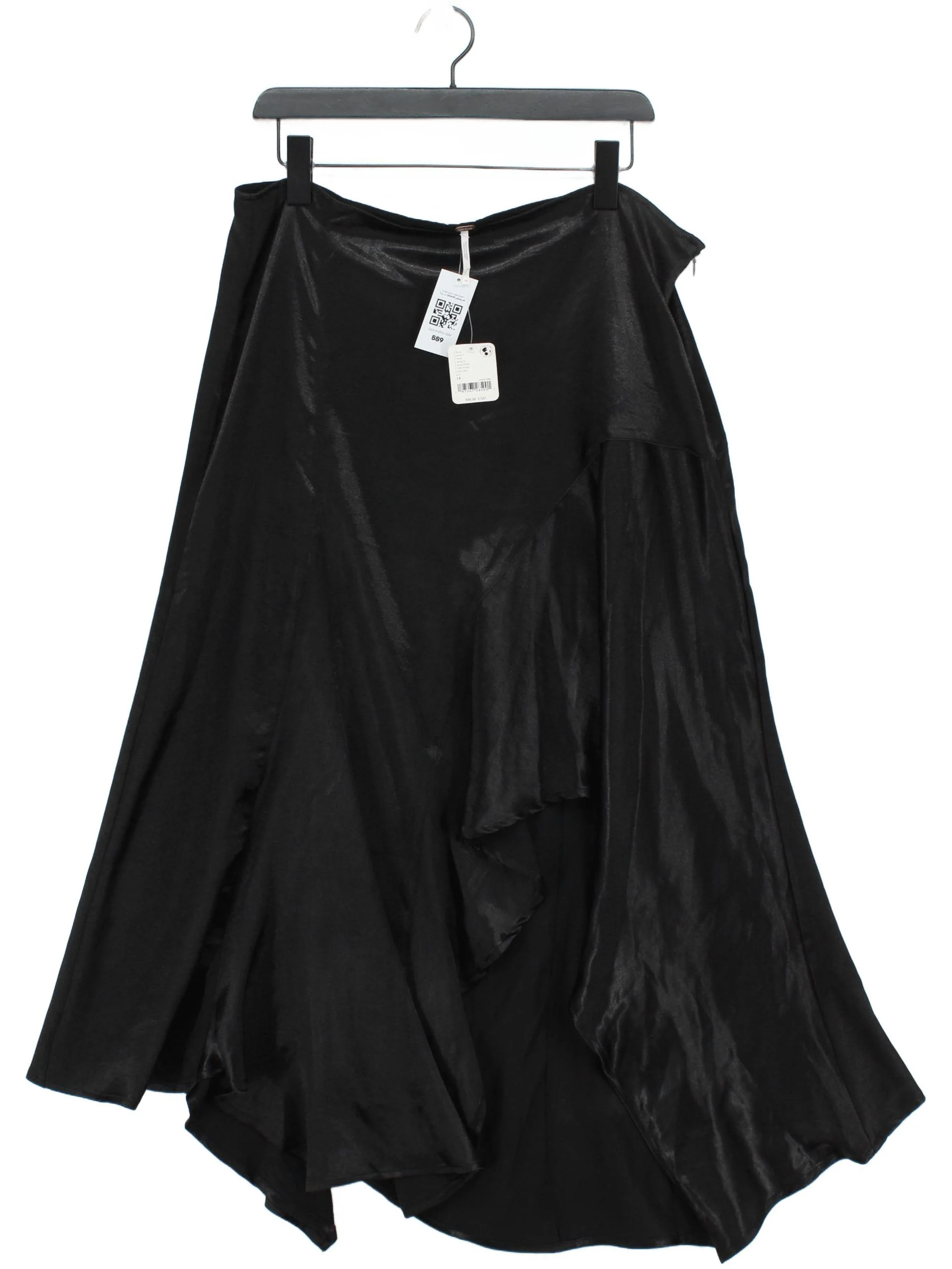Free People Women's Maxi Skirt UK 14 Black 100% Polyester Maxi New with tags