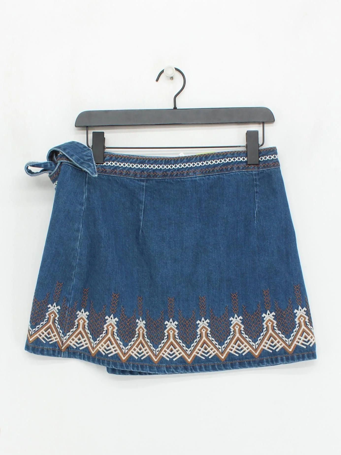Free People Women's Mini Skirt UK 8 Blue 100% Cotton Short Mini - Image 2