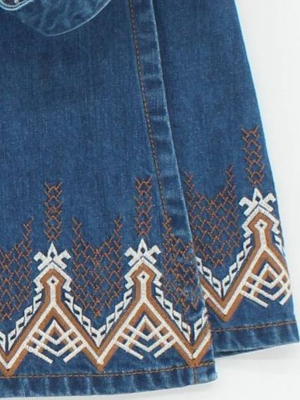 Free People Women's Mini Skirt UK 8 Blue 100% Cotton Short Mini - Image 4