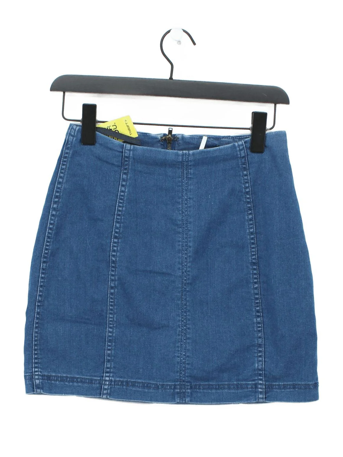 Free People Women's Mini Skirt UK 8 Blue 100% Other Short Mini