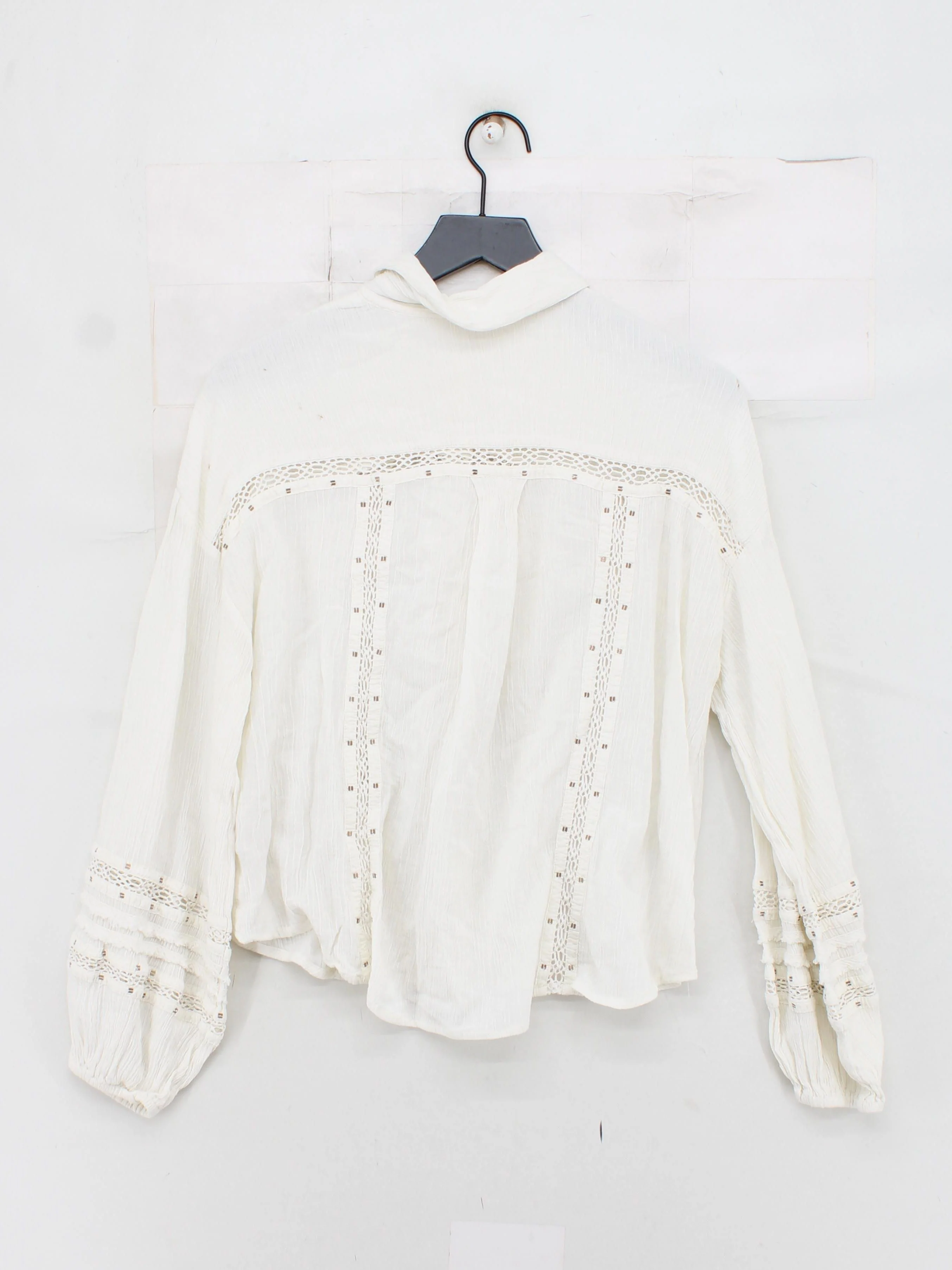 Free People Women's Shirt S White Cotton with Lyocell Modal Basic - Image 2