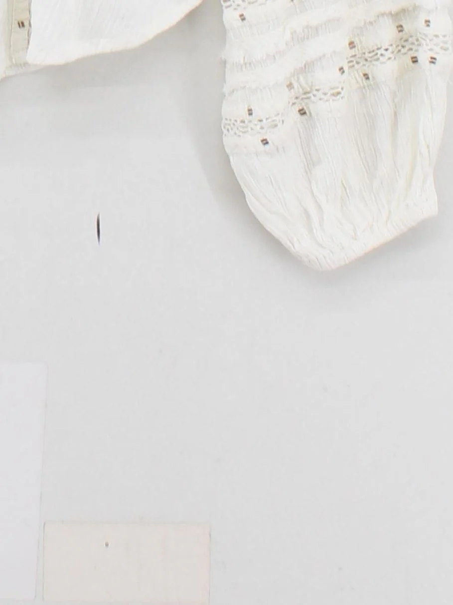 Free People Women's Shirt S White Cotton with Lyocell Modal Basic - Image 4