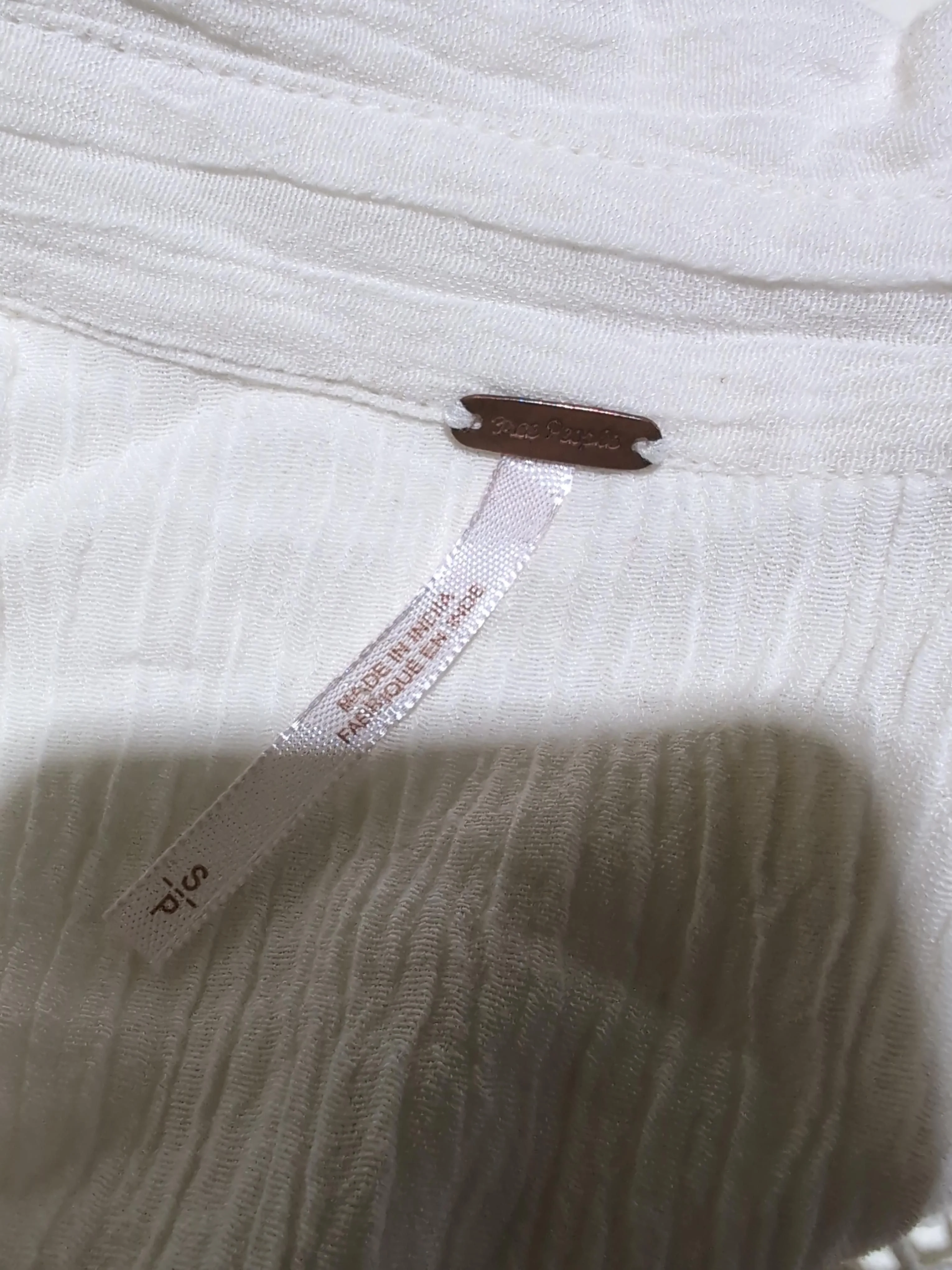 Free People Women's Shirt S White Cotton with Lyocell Modal Basic - Image 5