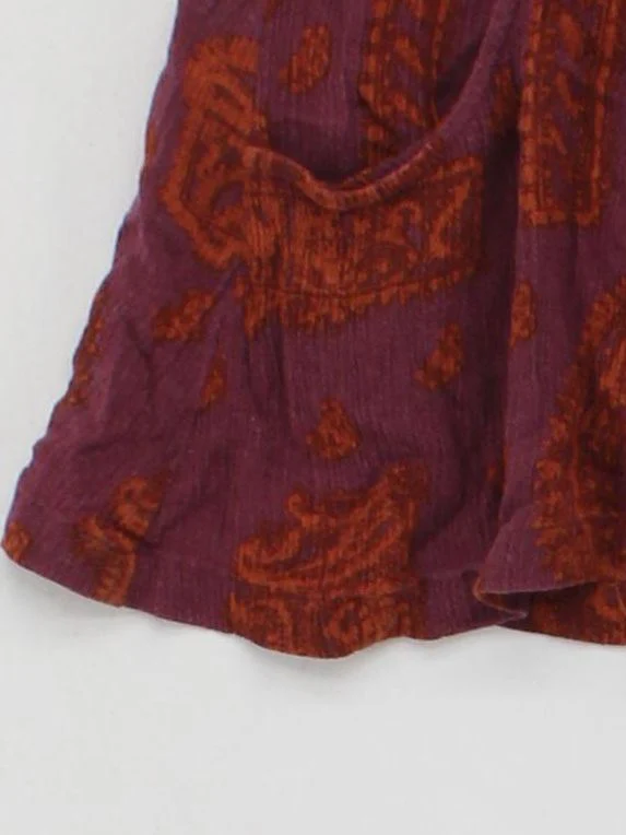 Free People Women's Shorts XS Purple Paisley 100% Rayon Cut-Off - Image 4