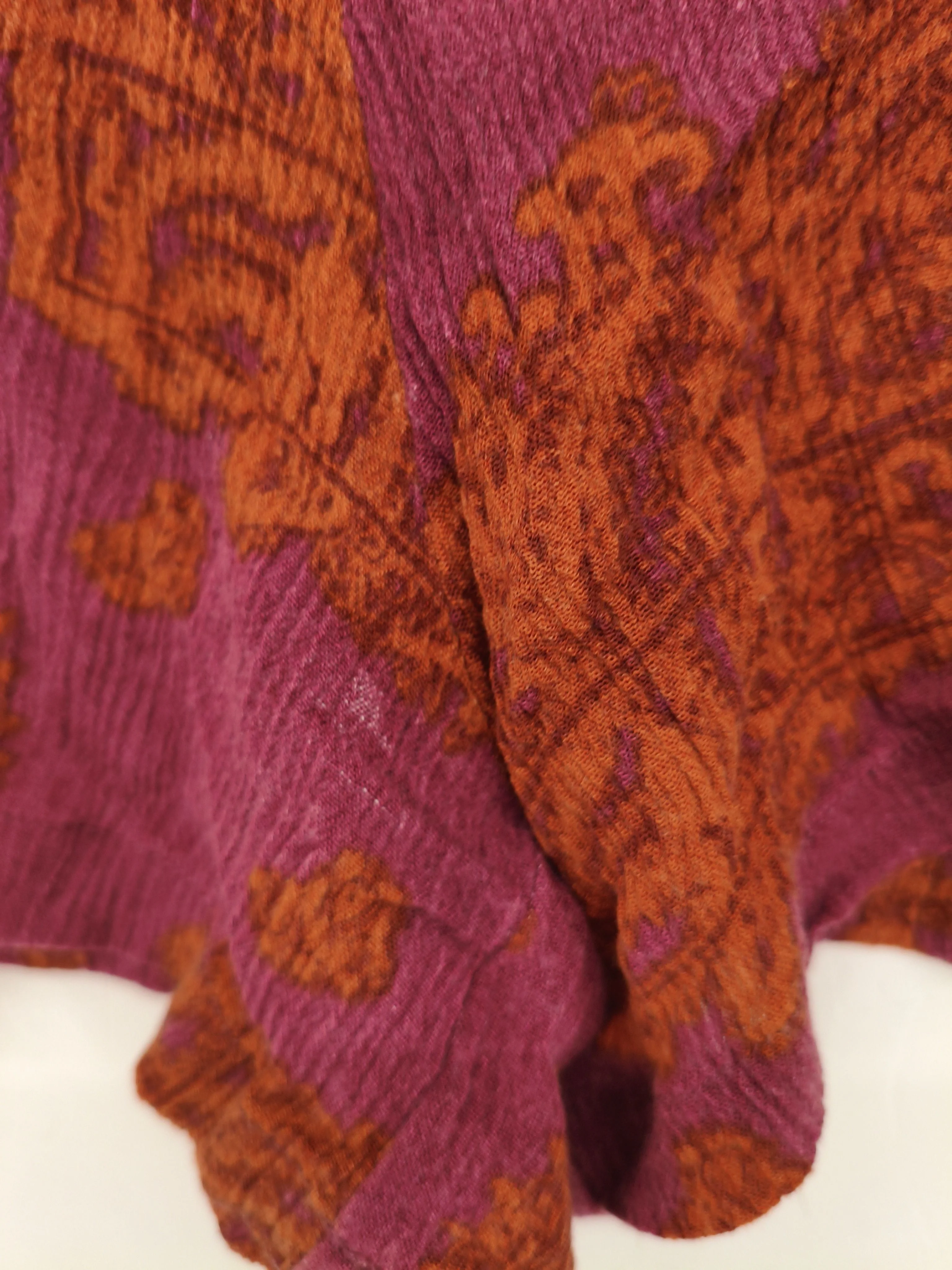 Free People Women's Shorts XS Purple Paisley 100% Rayon Cut-Off - Image 5
