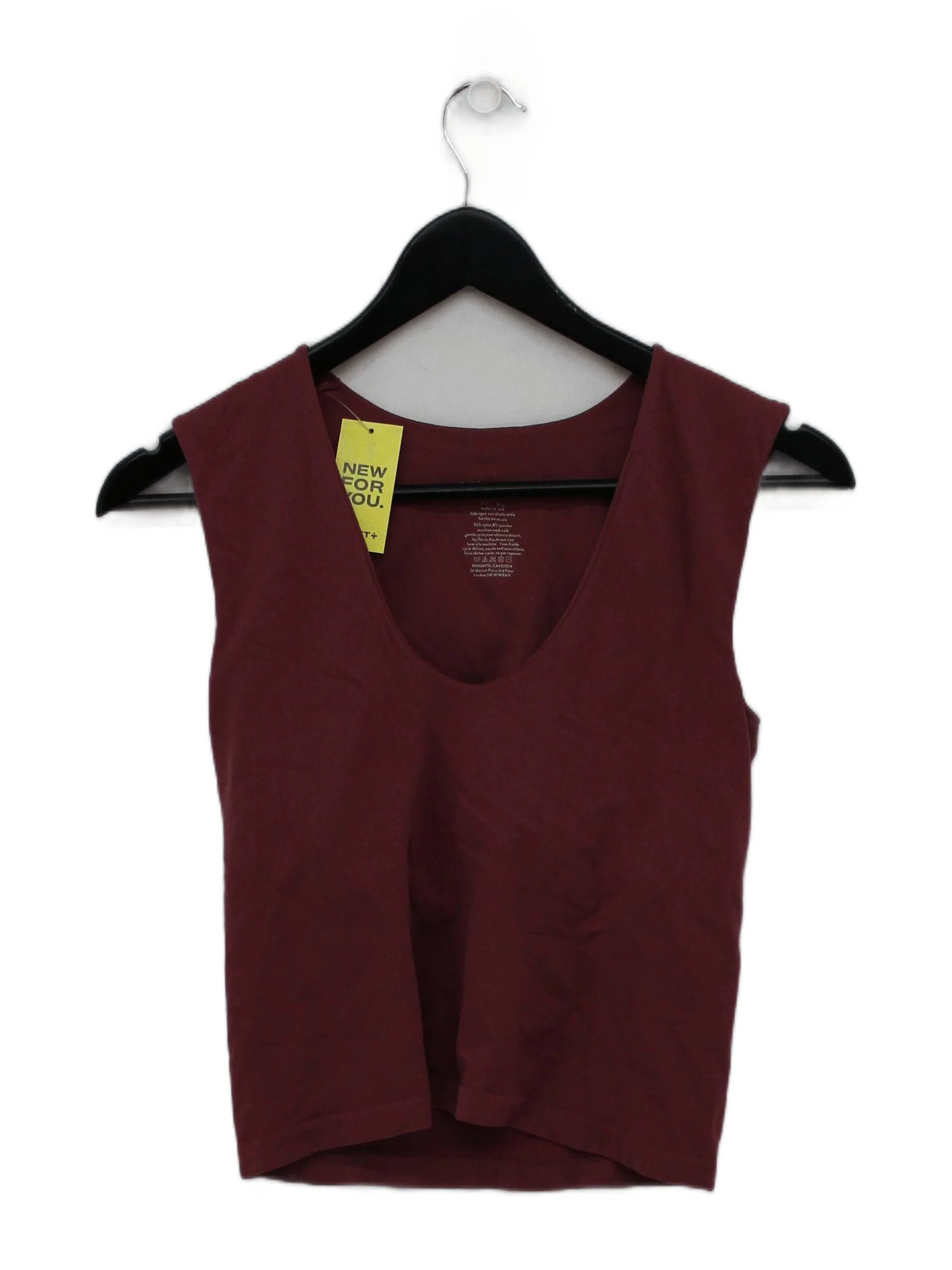 Free People Women's T-Shirt M Red Nylon with Spandex Sleeveless V-Neck Basic